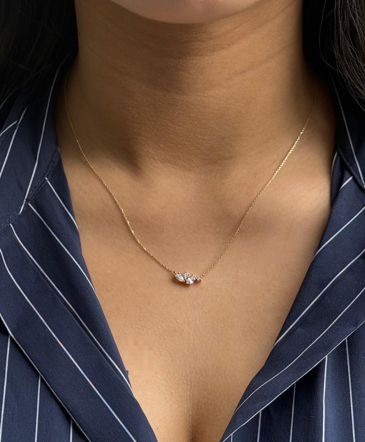 9ct Yellow Gold Mixed Cut CZ Pendant