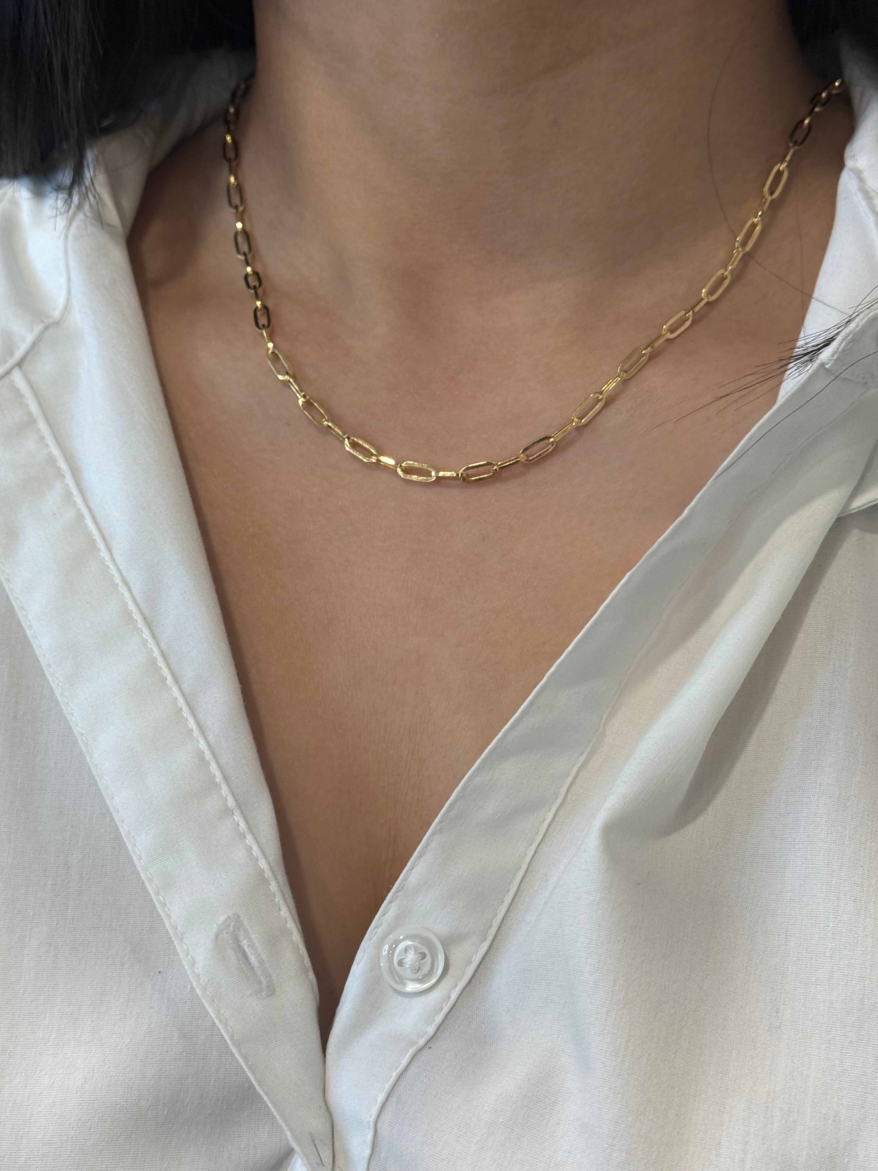 9ct Yellow Gold Medium Paperlink Necklace