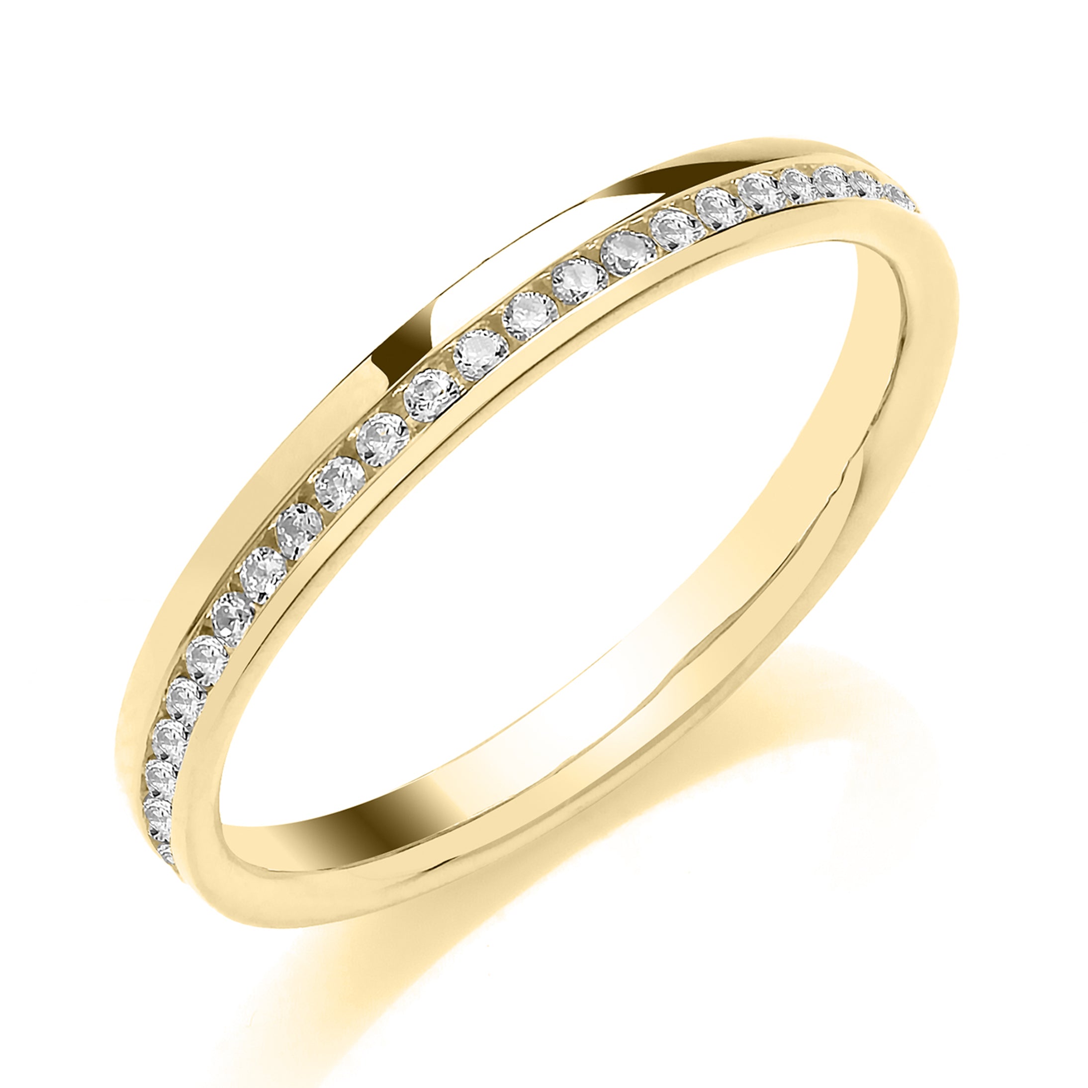 18K Yellow Gold Offset Diamond Band