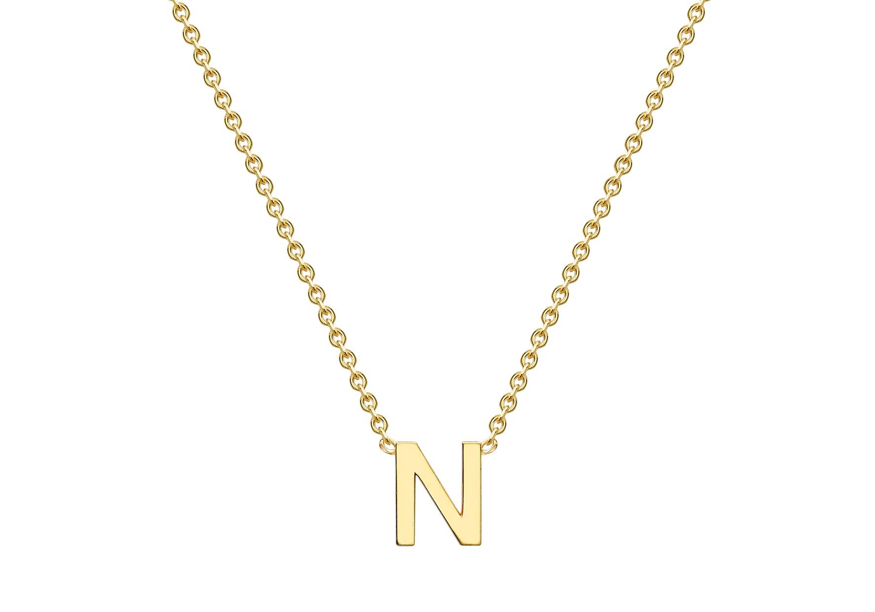 9ct Yellow Gold N Initial Necklace