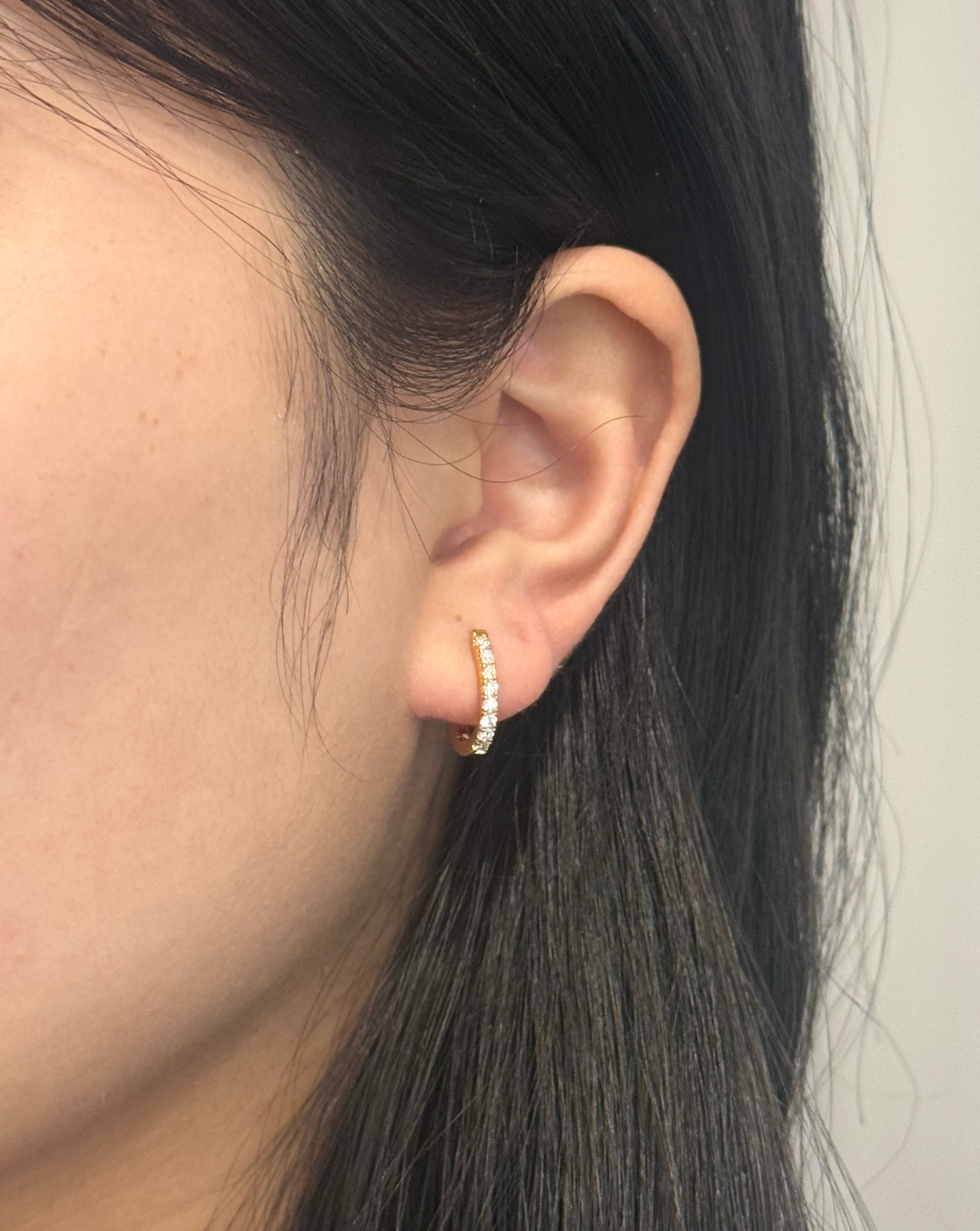 9ct Yellow Gold Laboratory Grown Diamond Hoop Earrings
