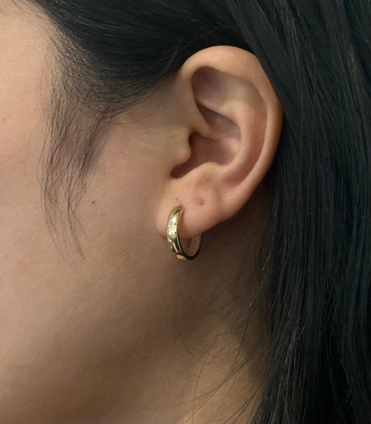 9ct Yellow Gold Band Hoop Earrings