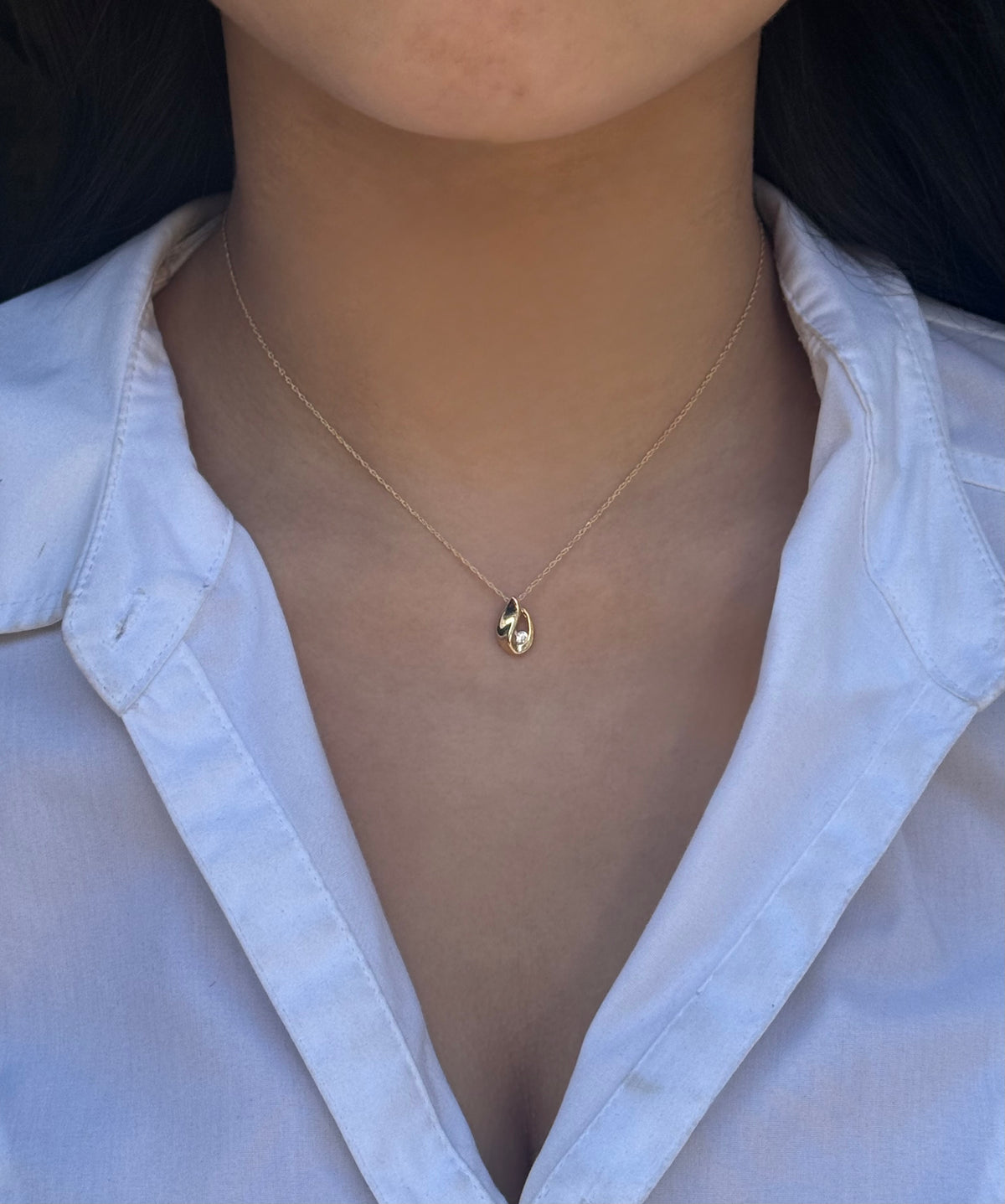 9ct Yellow Gold Fancy Teardrop Necklace