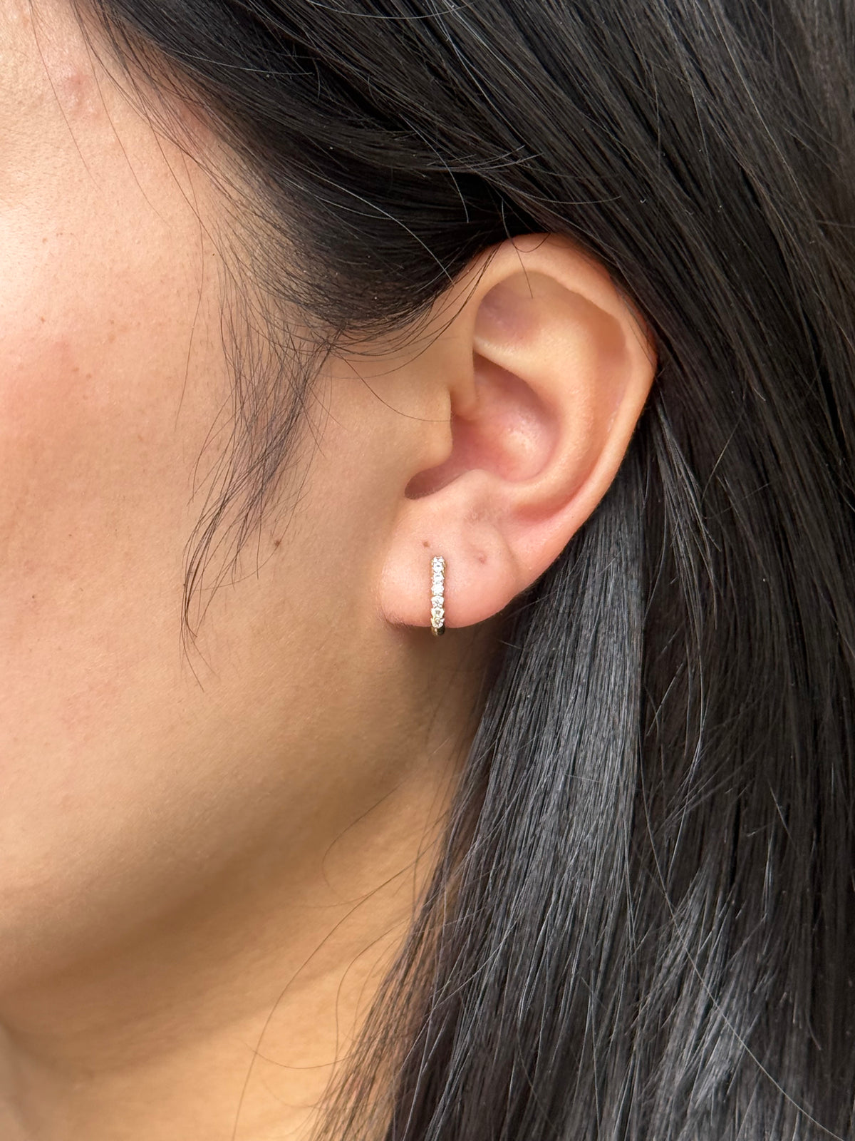 9ct Yellow Gold 8mm Cz Hoops