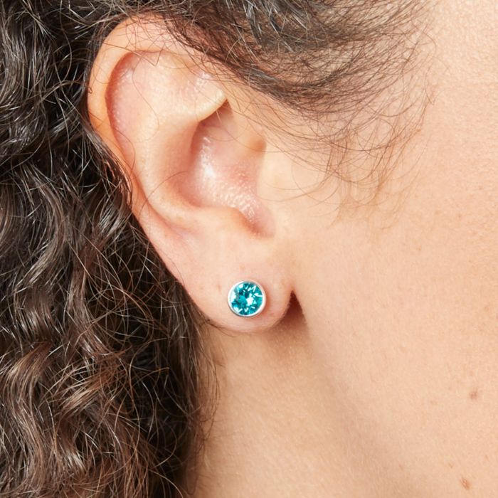 Sterling Silver December Birthstone Earrings