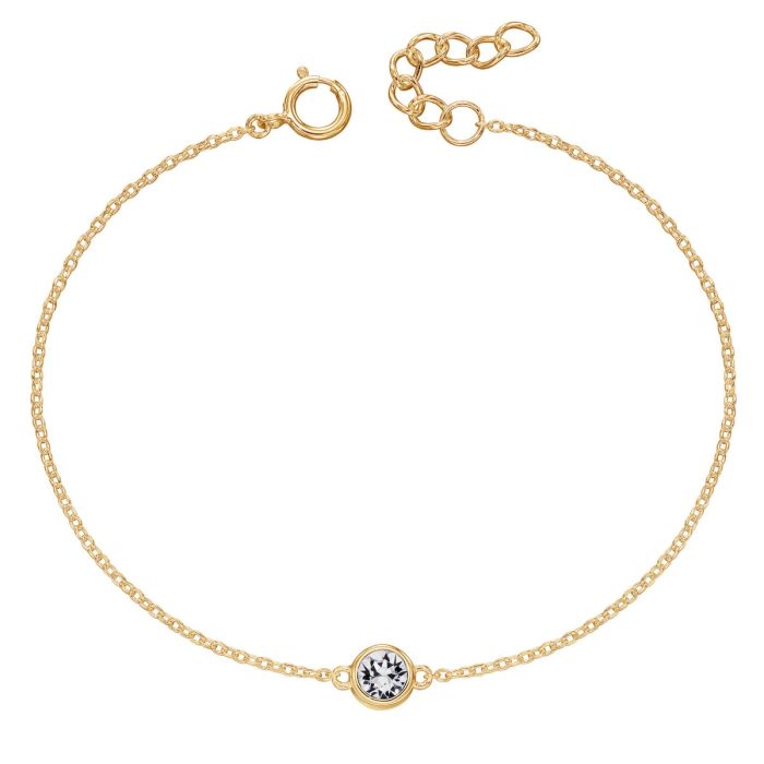 Yellow Gold Plated Sterling Silver April Birthstone Bracelet