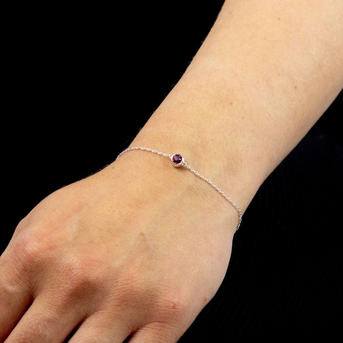Sterling Silver July Birthstone Bracelet