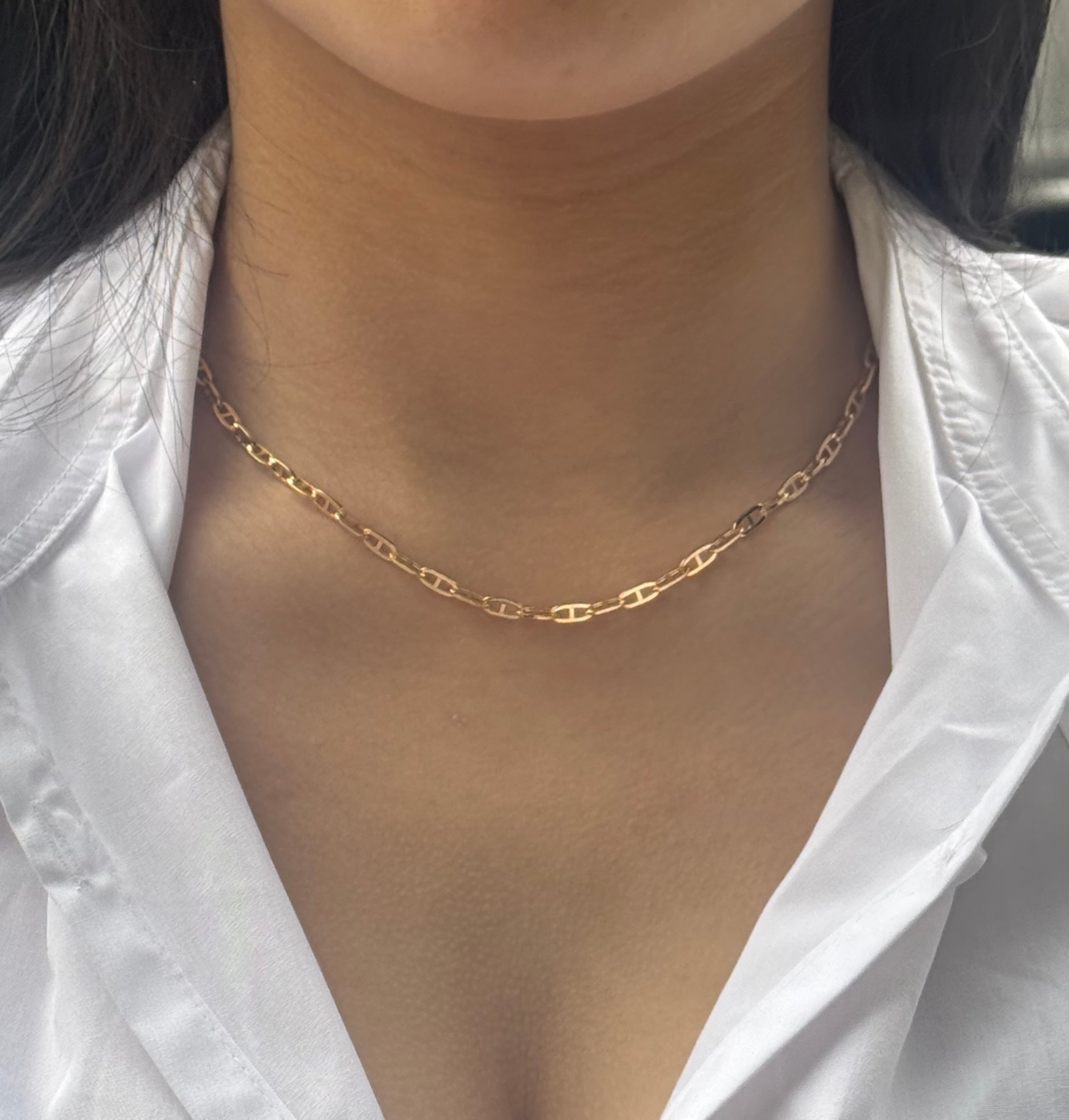9ct Yellow Gold Marine Link Necklace