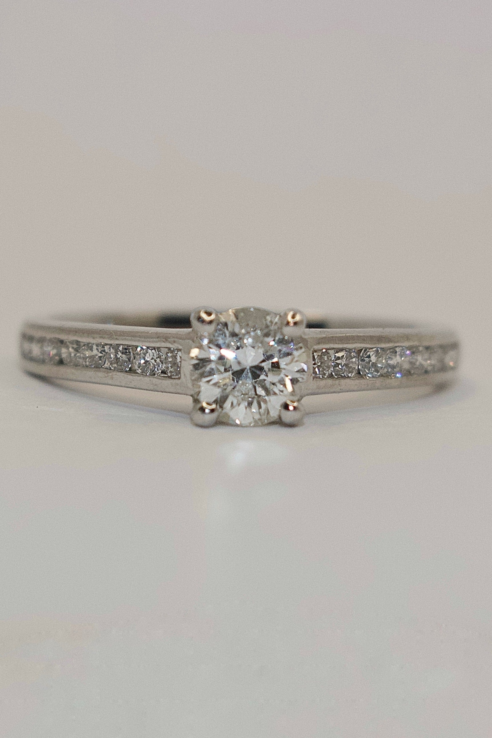 Platinum Diamond Solitaire with Diamond Band
