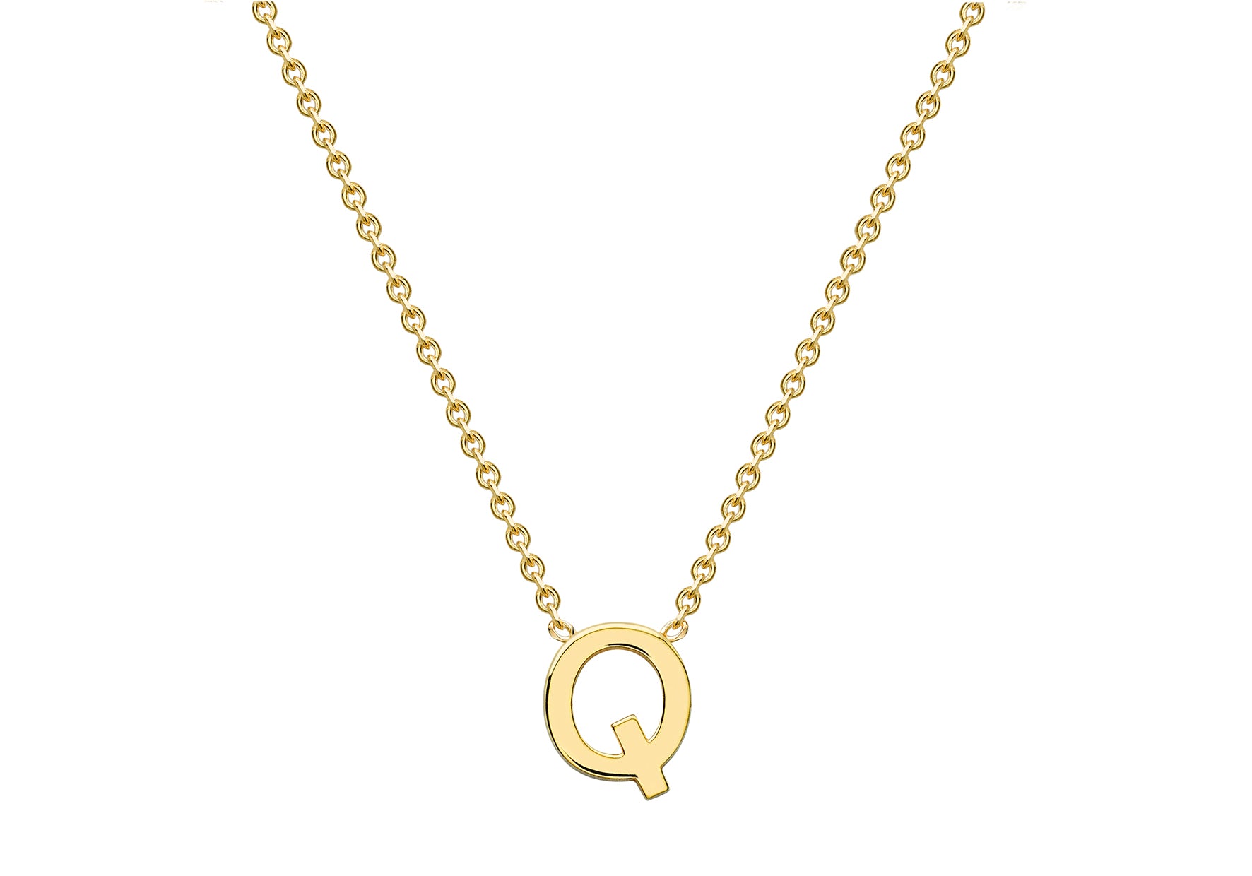 9ct Yellow Gold Q Initial Necklace