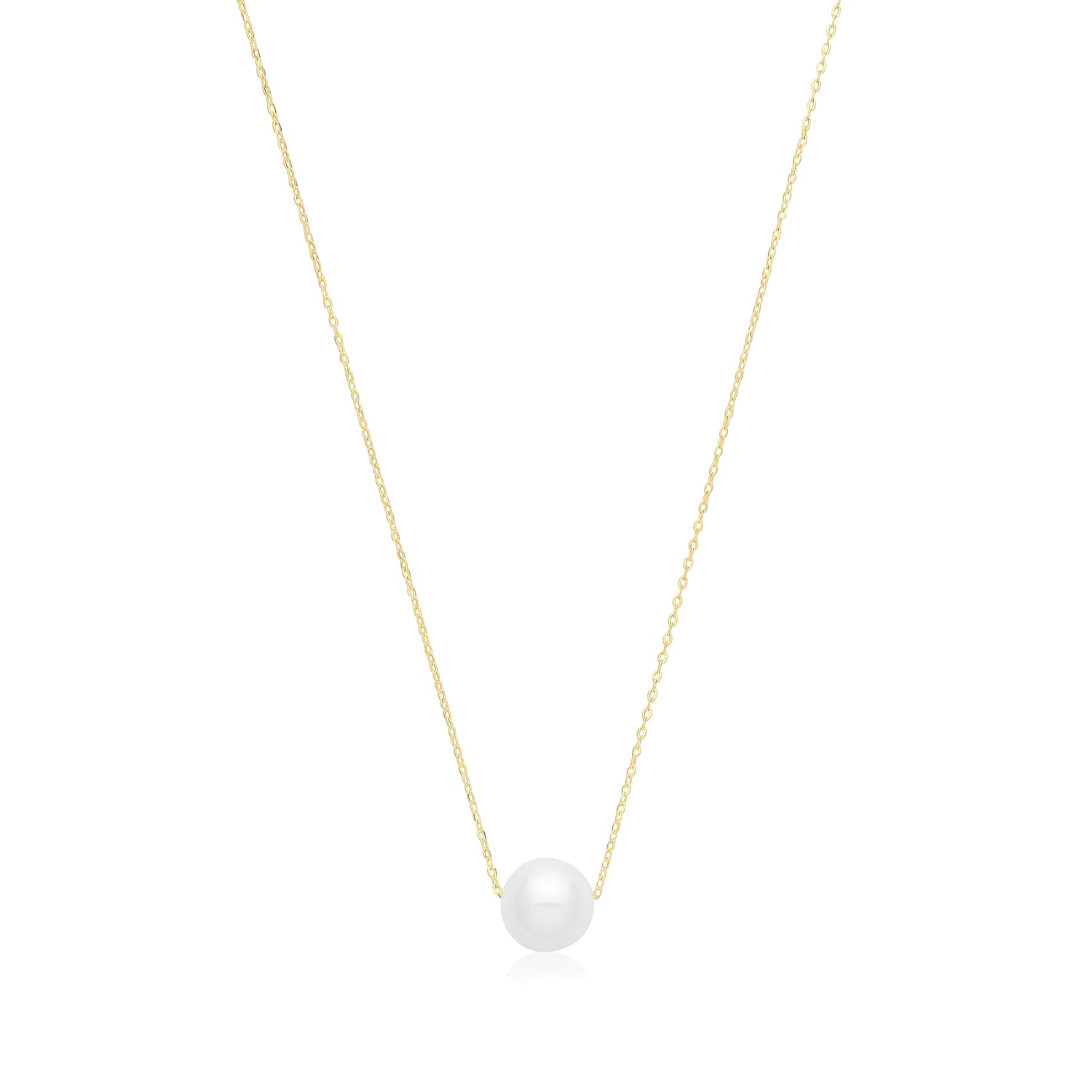 9ct Yellow Gold Single Pearl Necklace