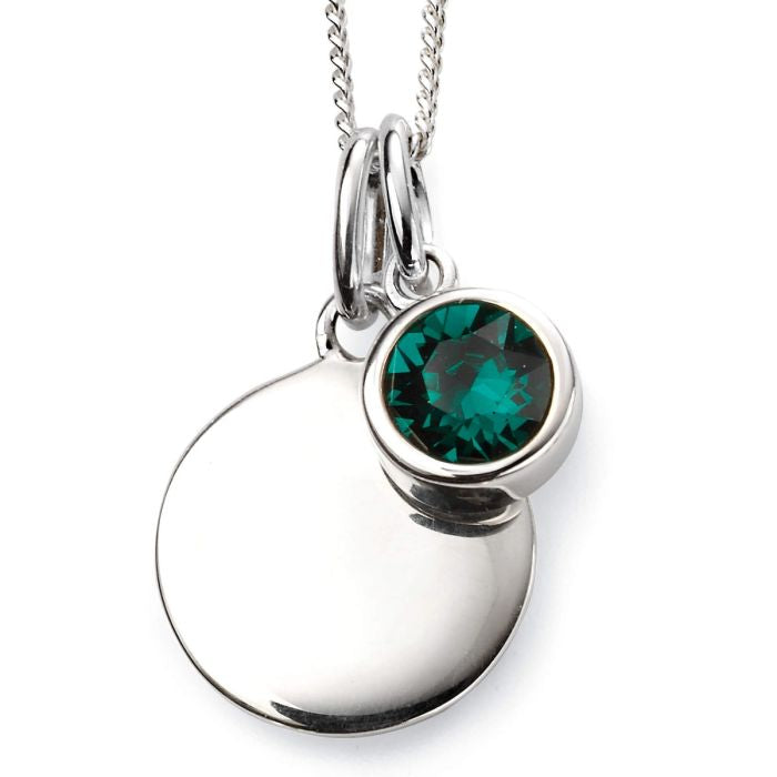 Sterling Silver May Birthstone Disc Pendant