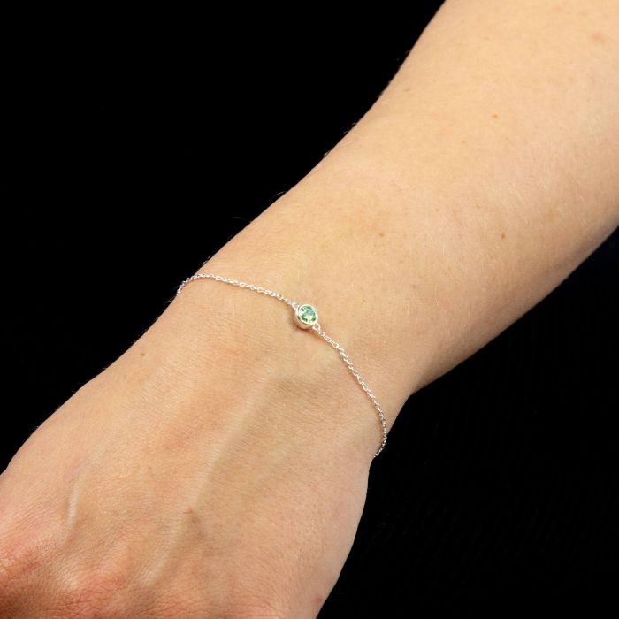 Sterling Silver August Birthstone Bracelet