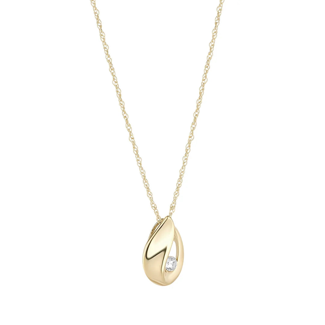 9ct Yellow Gold Fancy Teardrop Necklace