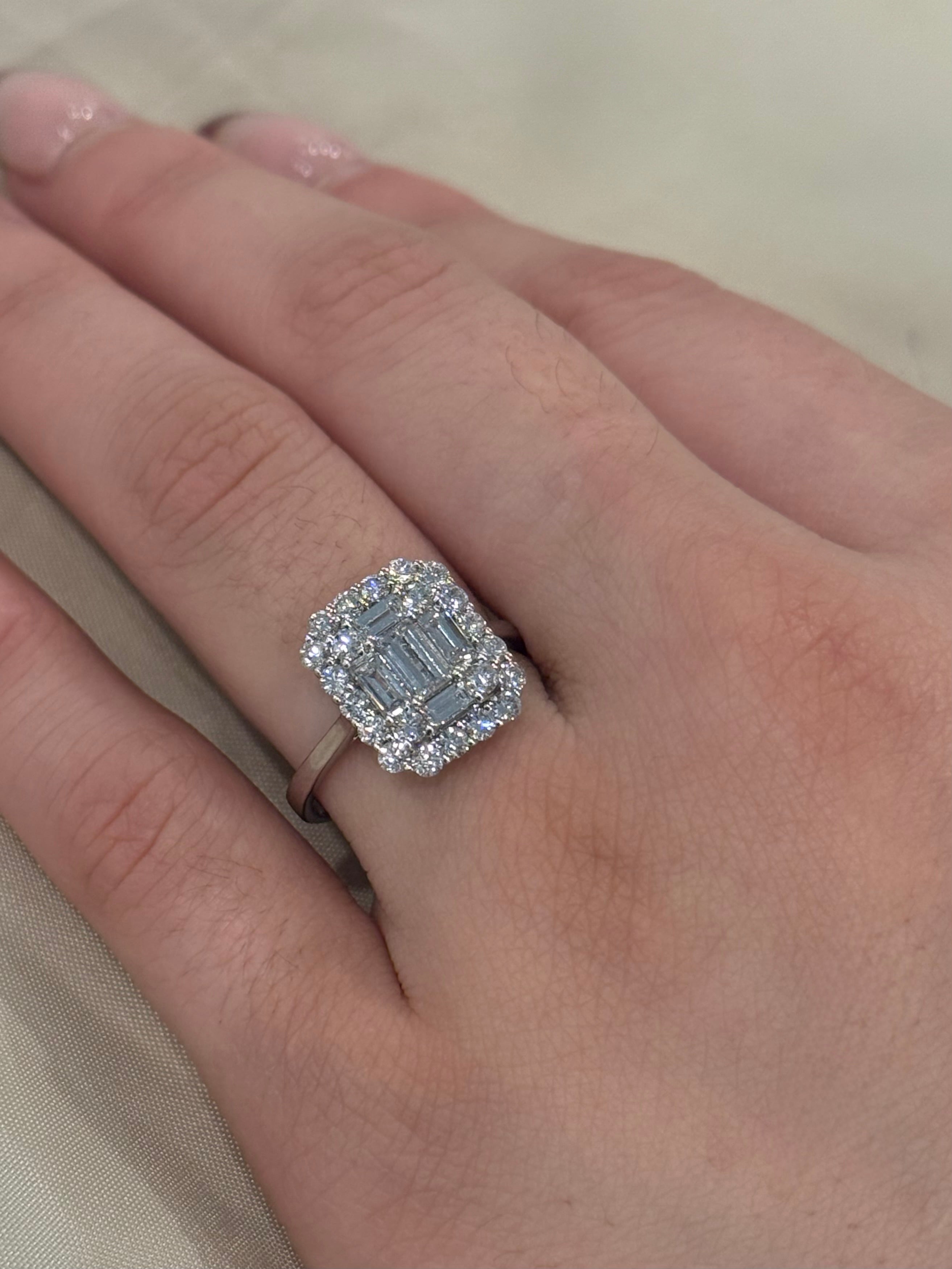 Platinum Fancy Laboratory Grown Diamond Cluster Ring