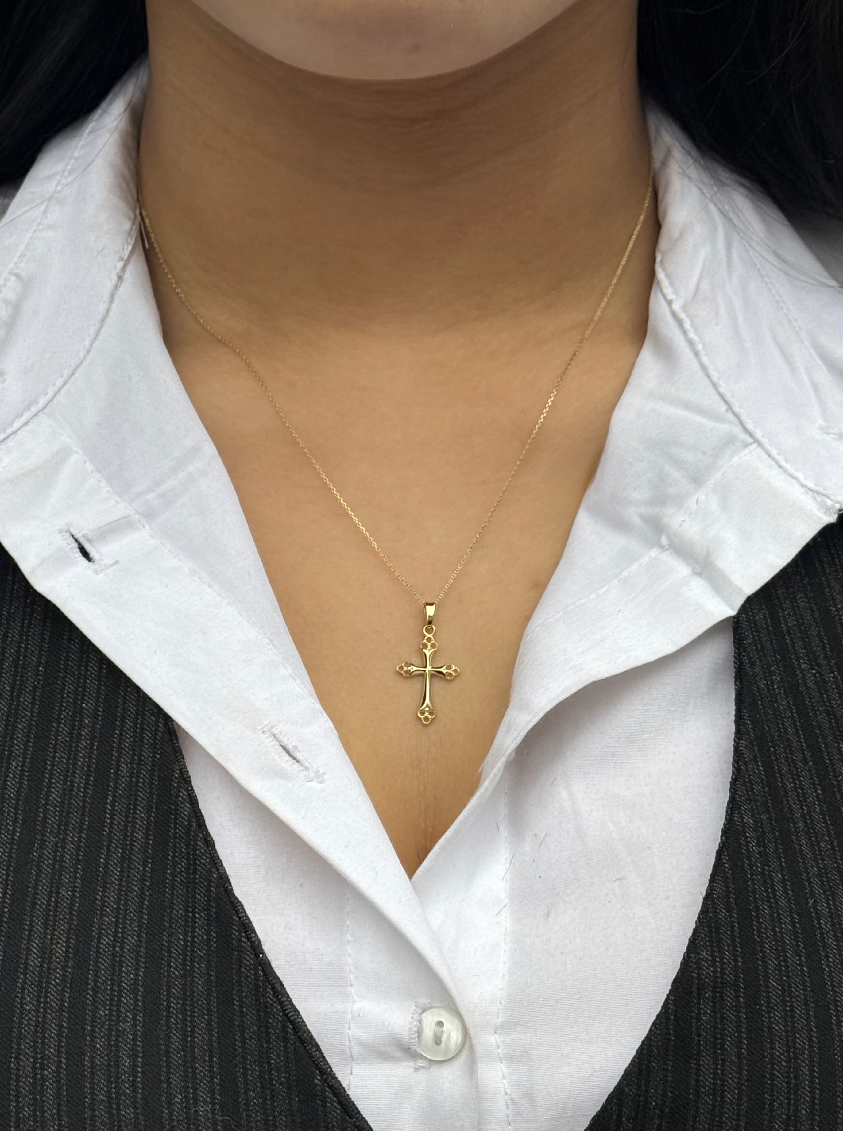 9ct Yellow Gold Filigree Cross Pendant
