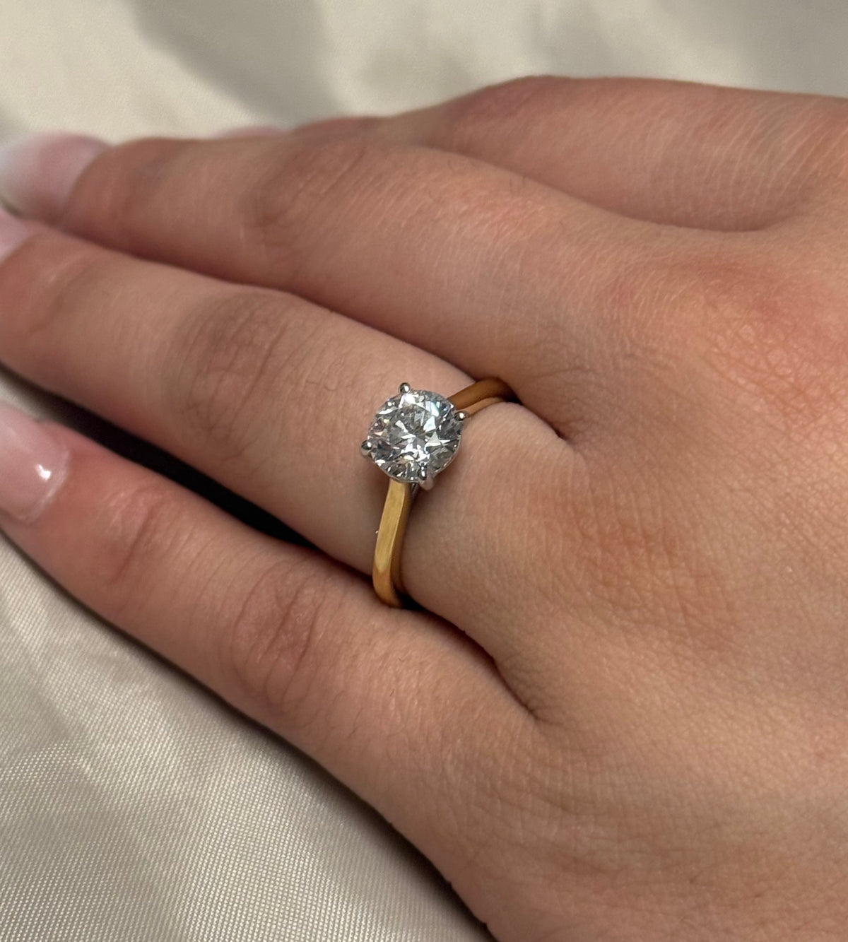 18K Yellow Gold 1.5ct Laboratory Grown Brilliant Cut Solitaire Ring