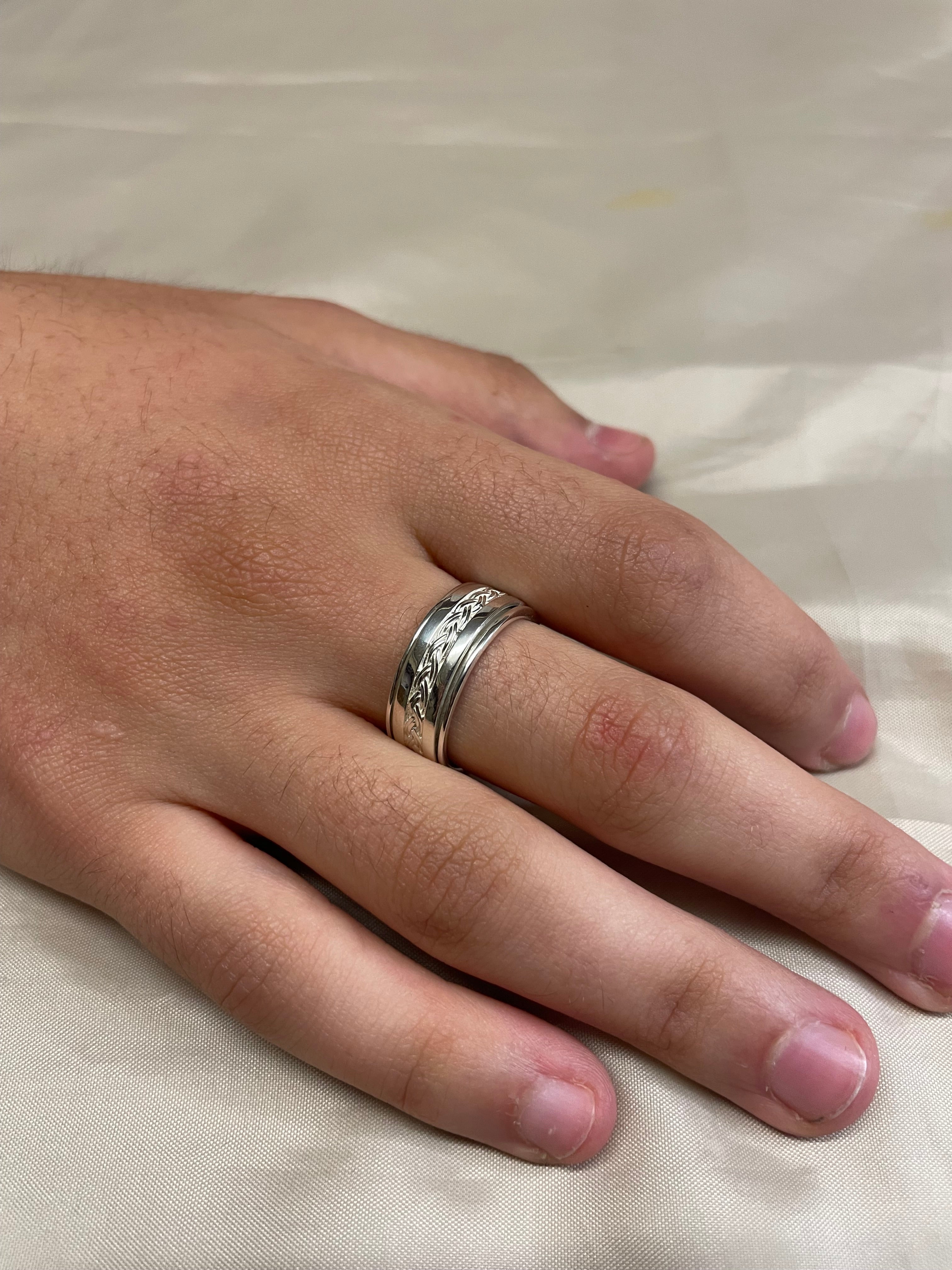 Sterling Silver Mens Spinning Celtic Ring