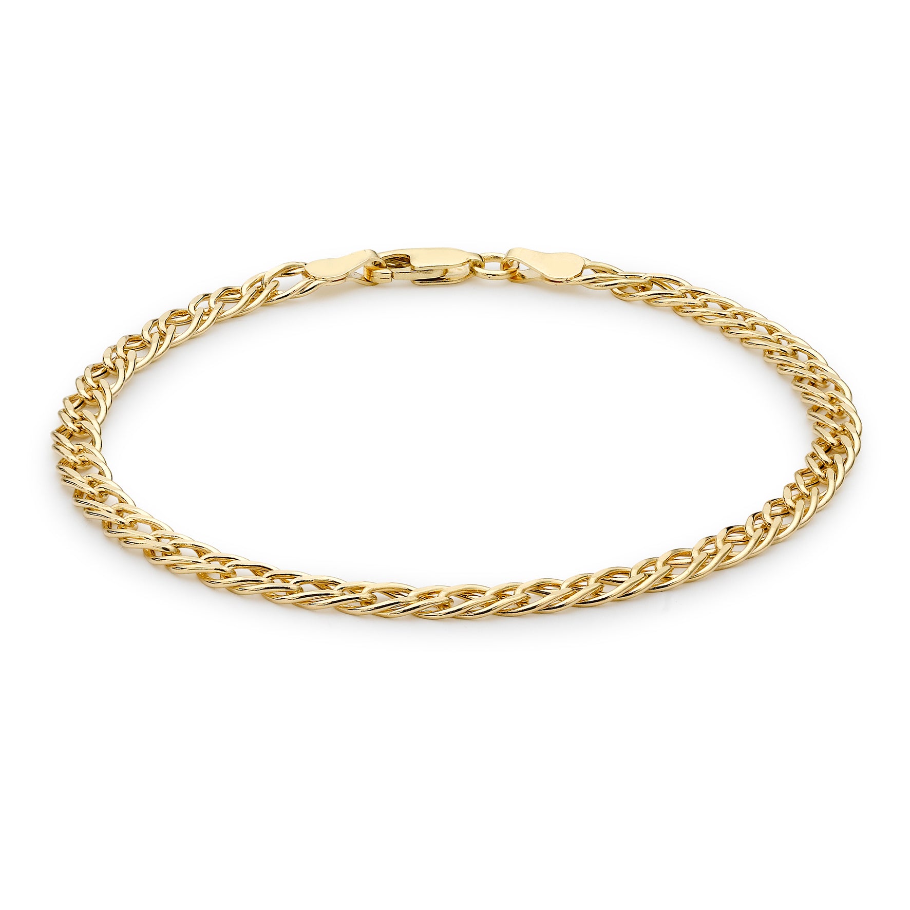 9ct Yellow Gold Small Double Curb Bracelet