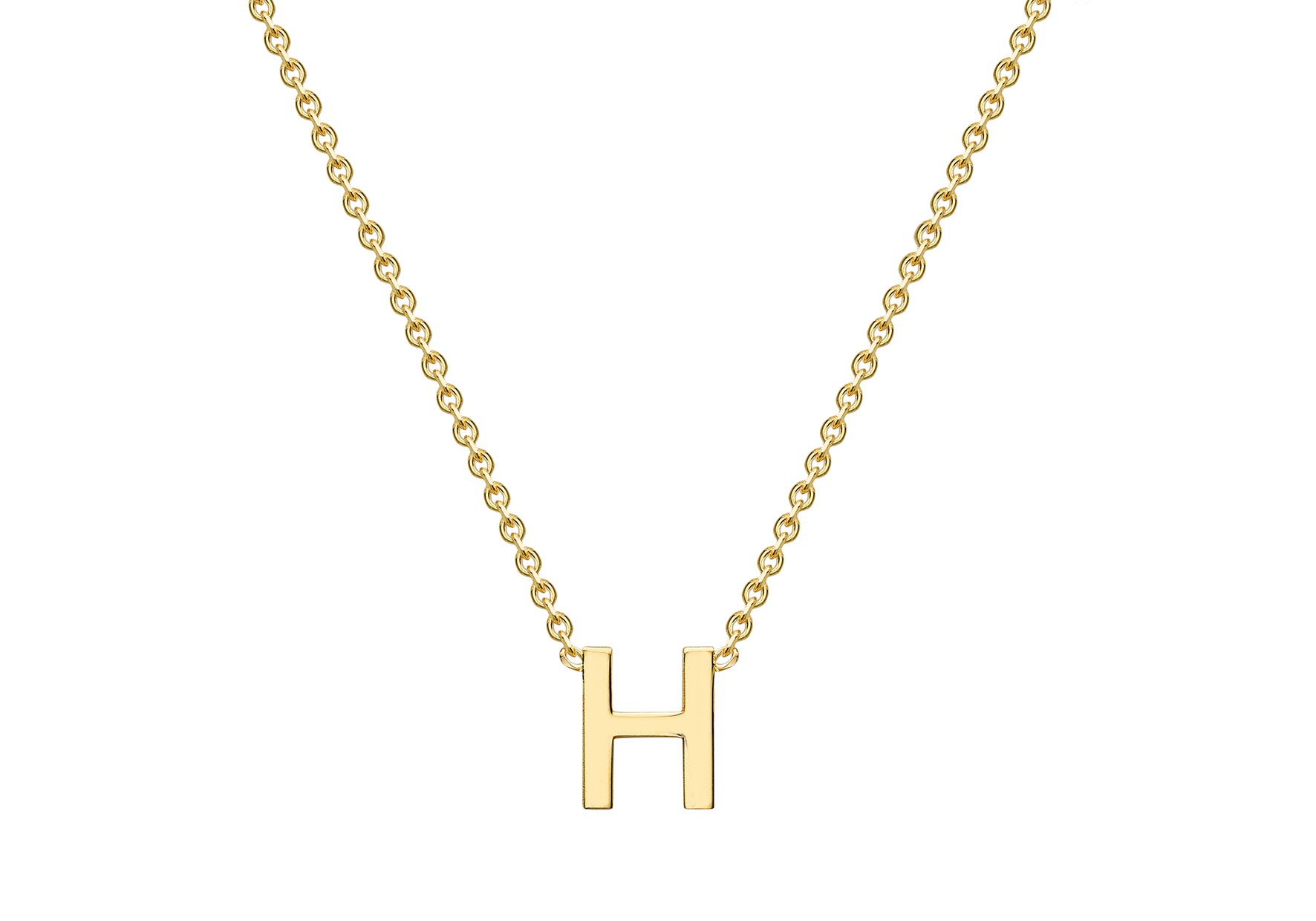 9ct Yellow Gold H Initial Necklace