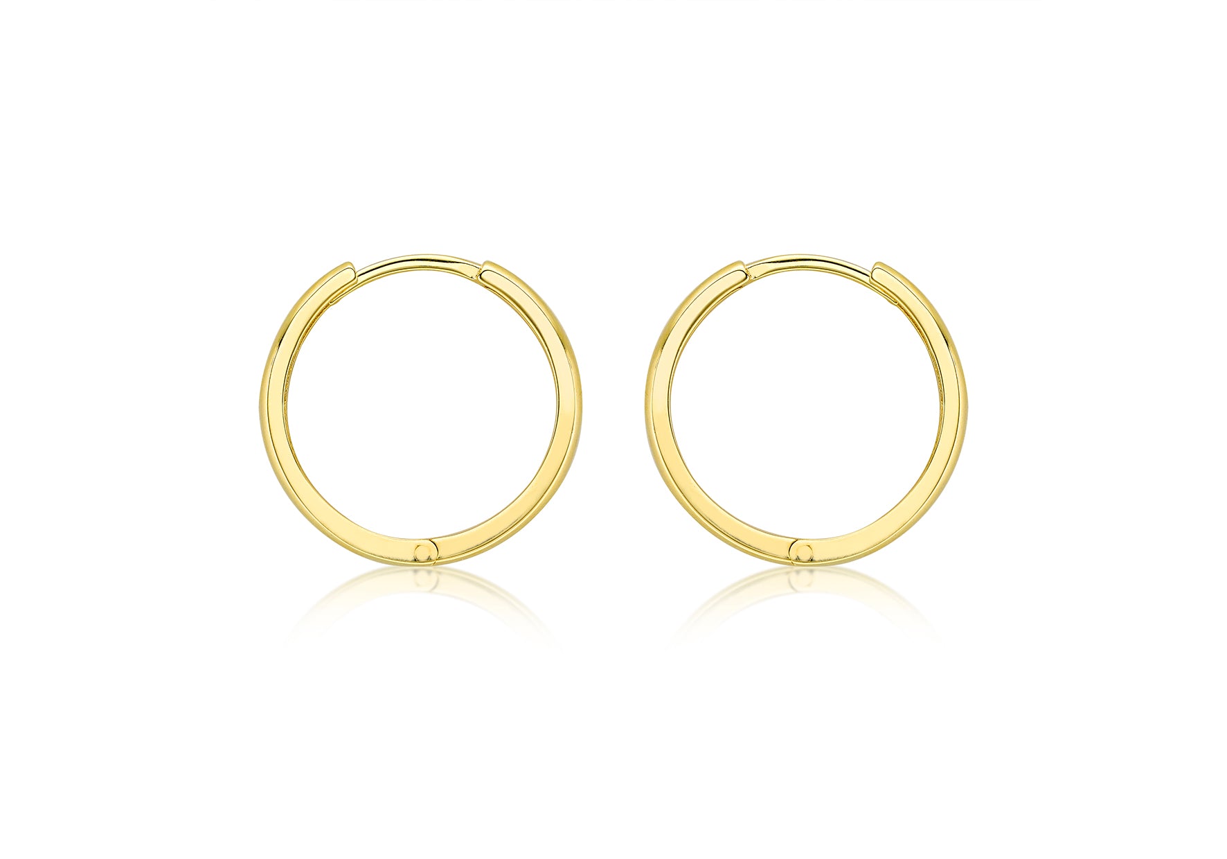 9ct Yellow Gold 16mm Hinged Hoops