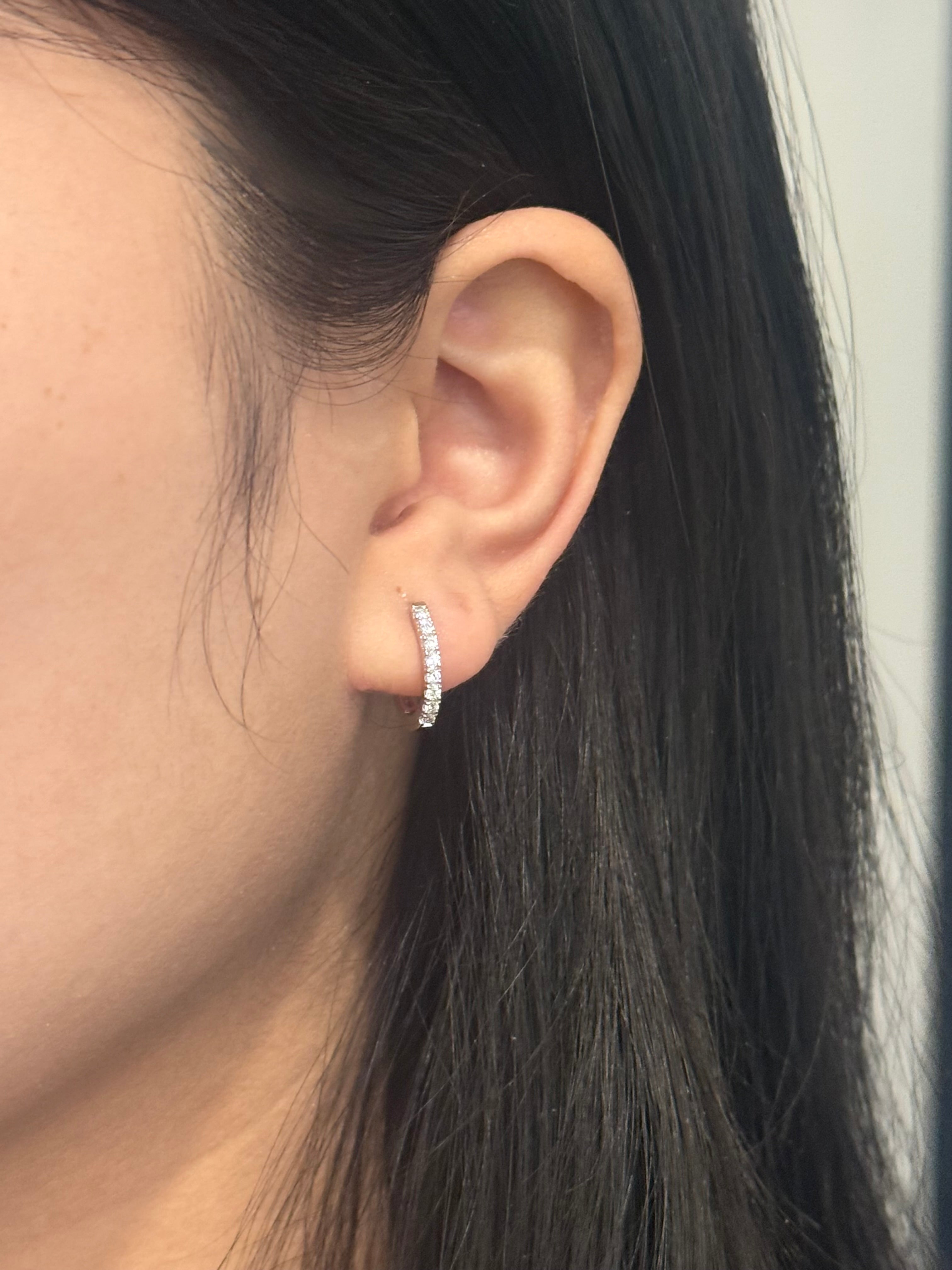 9ct White Gold Laboratory Grown Diamond Hoop Earrings
