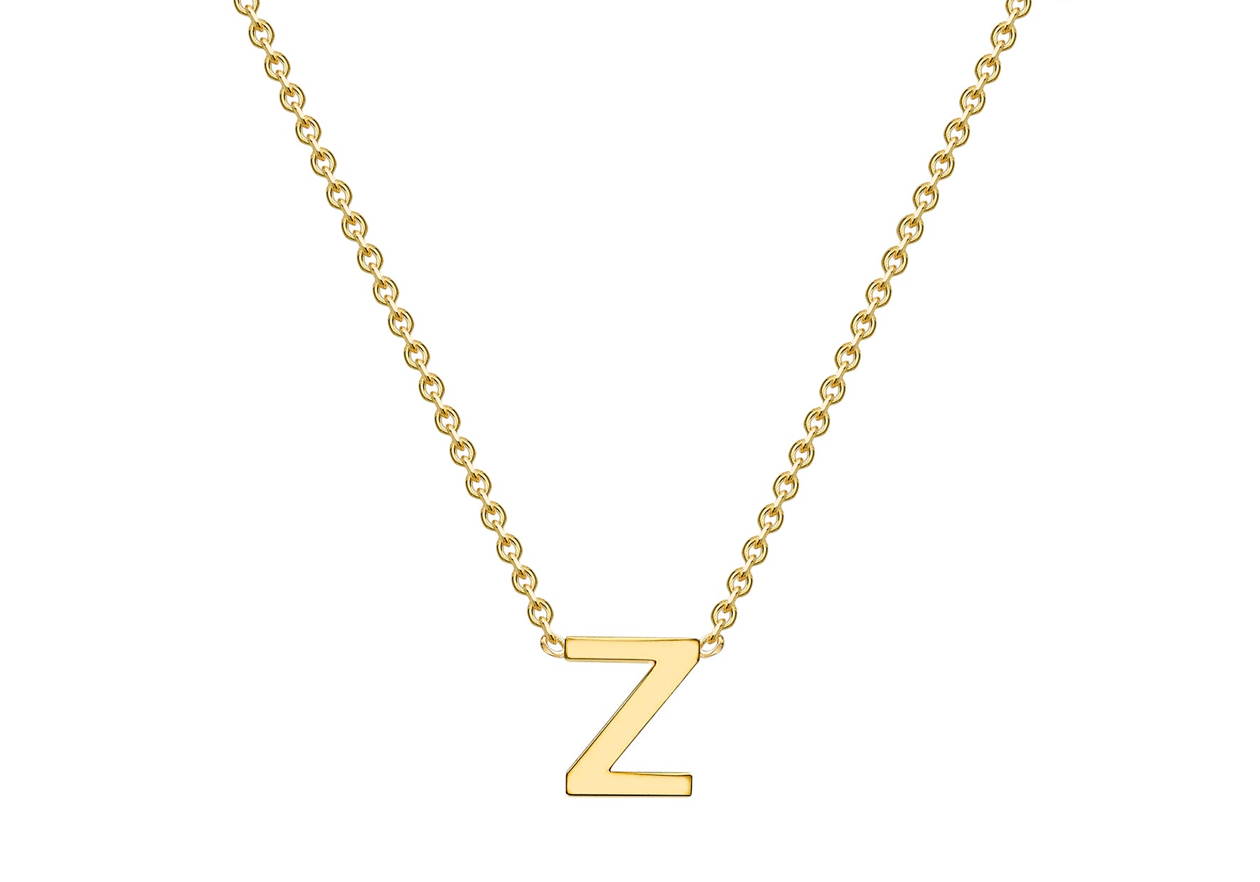 9ct Yellow Gold Z Initial Necklace
