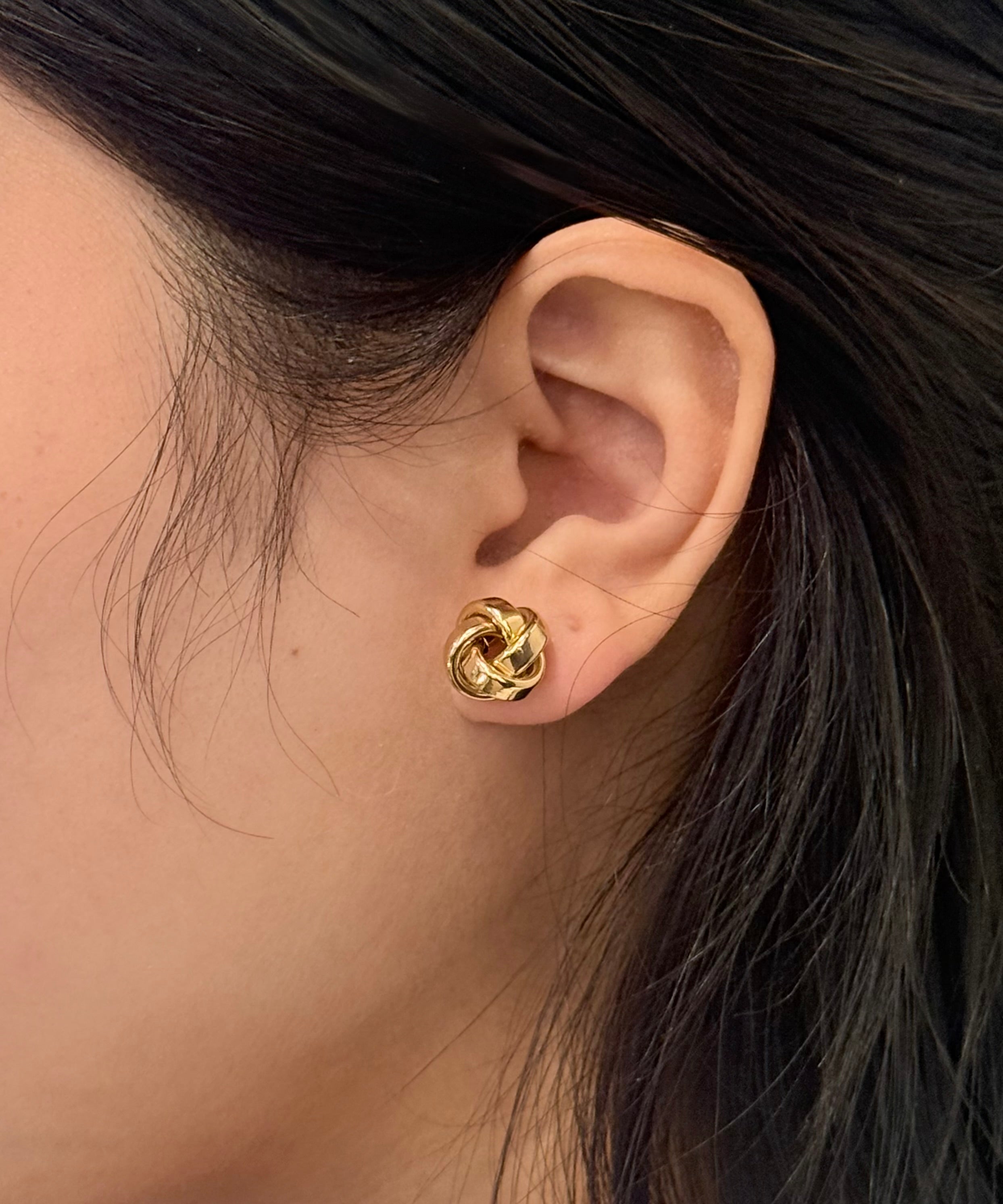 9ct Yellow Gold Classic Knot Stud Earrings