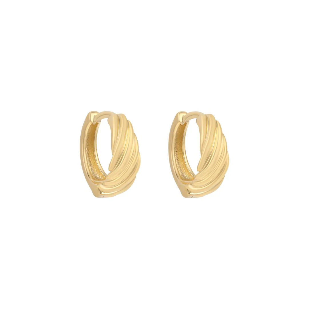 Gold Plated Sterling Silver Twist Hoop Earrings