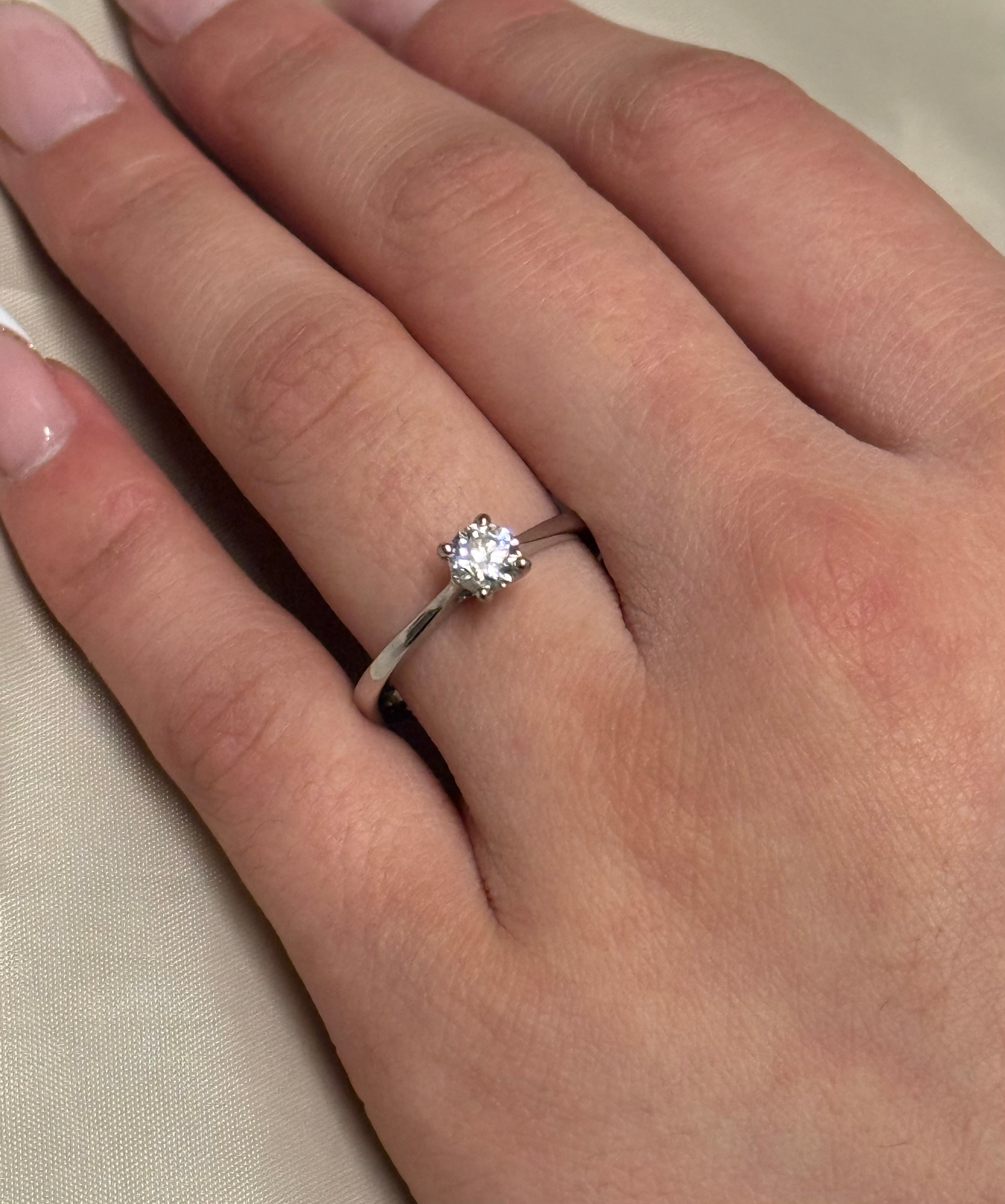 18K White Gold 50pt Brilliant Cut Diamond Solitaire Ring
