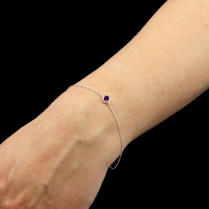 Sterling Silver February Birthstone Bracelet