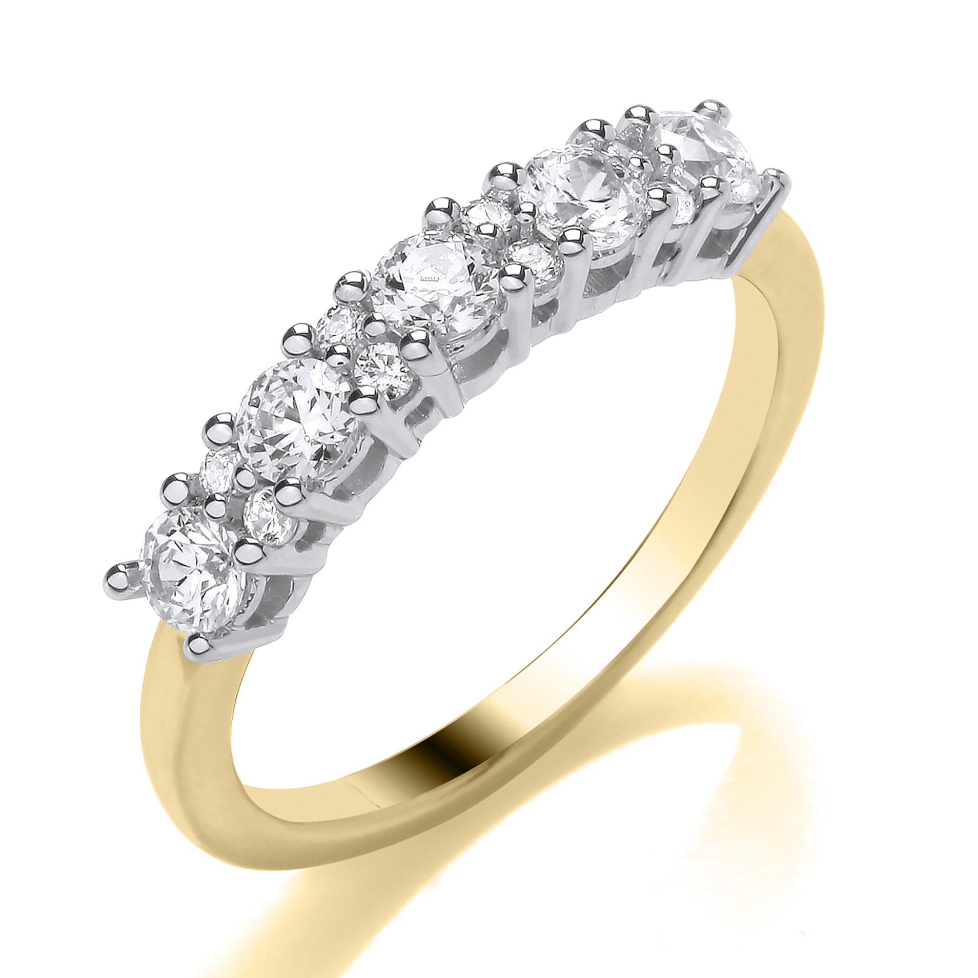 18k Yellow Gold 5 Stone with Diamond Accents