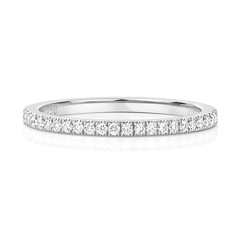 18k Yellow Gold Mini Claw Diamond Wedding Band
