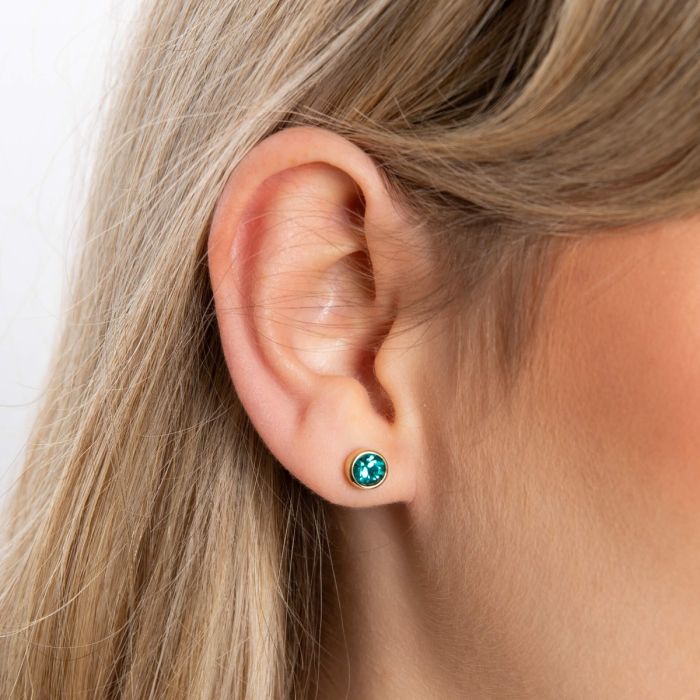 Yellow Gold Plated Sterling Silver December Birthstone Earrings