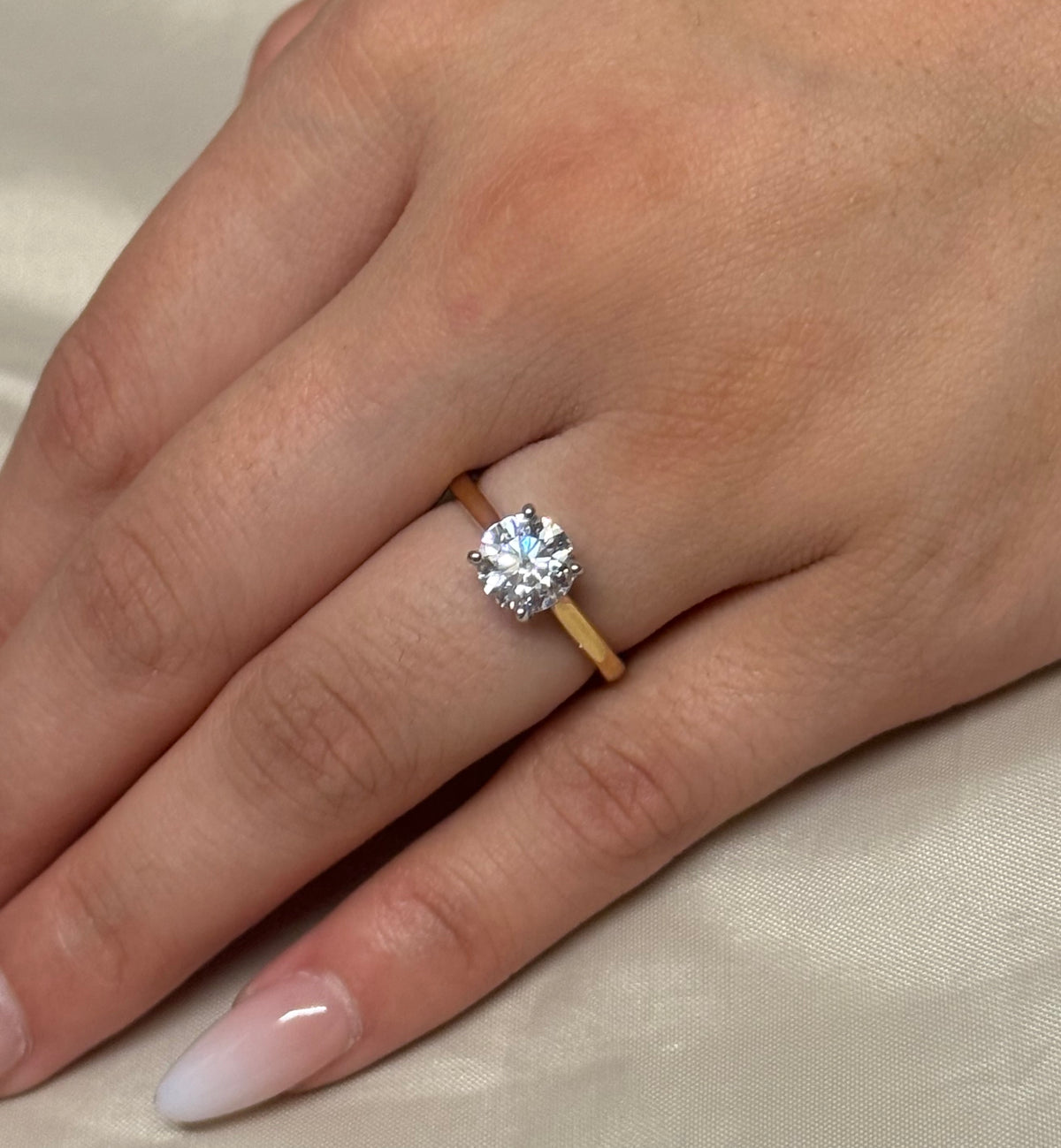 18K Yellow Gold 1.5ct Laboratory Grown Brilliant Cut Solitaire Ring