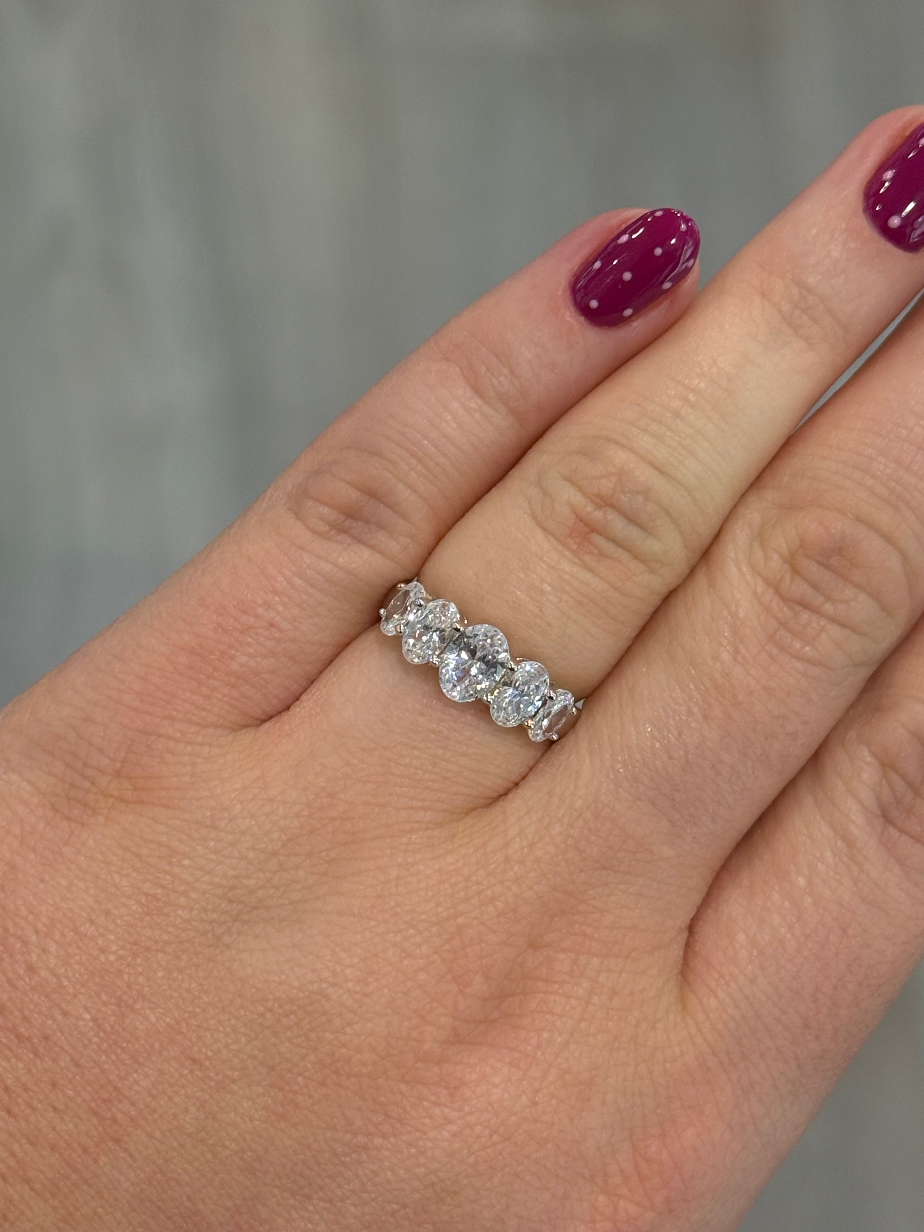 Sterling Silver CZ Graduated Five Stone