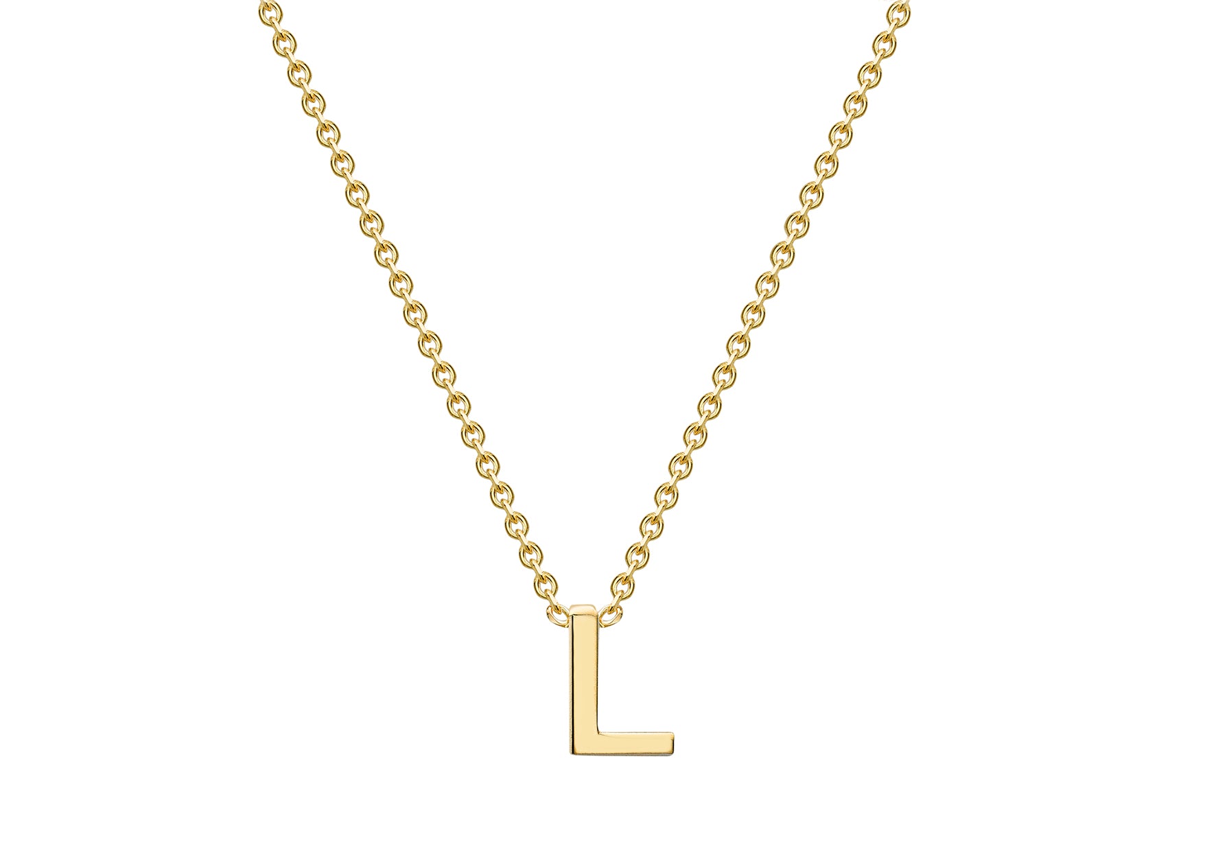 9ct Yellow Gold L Initial Necklace