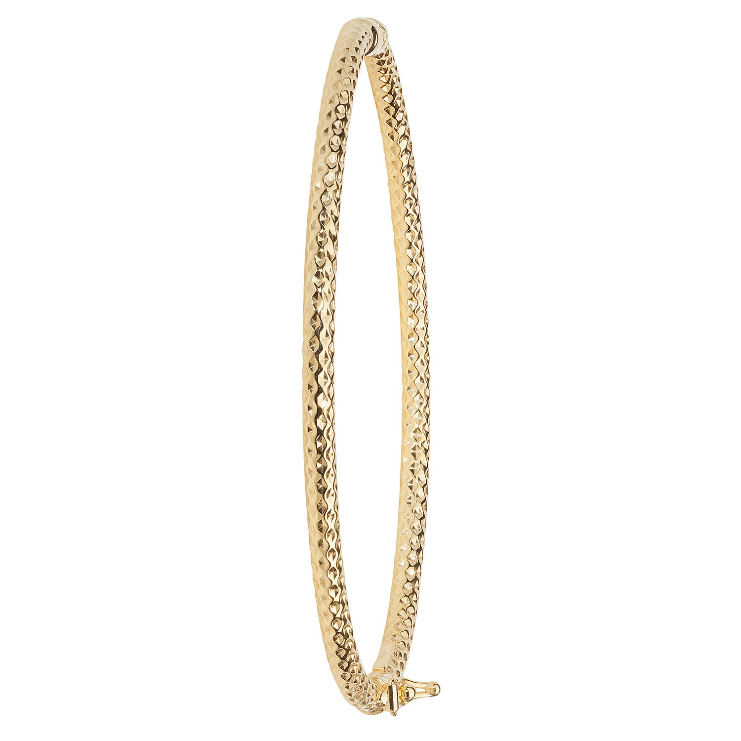 9ct Yellow Gold Diamond Cut Round Bangle