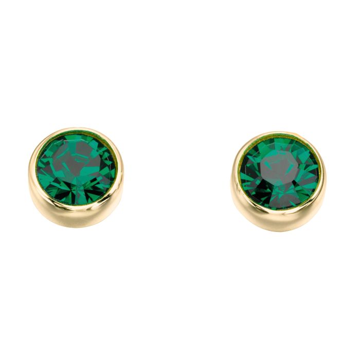 Yellow Gold Plated Sterling Silver May Birthstone Earrings