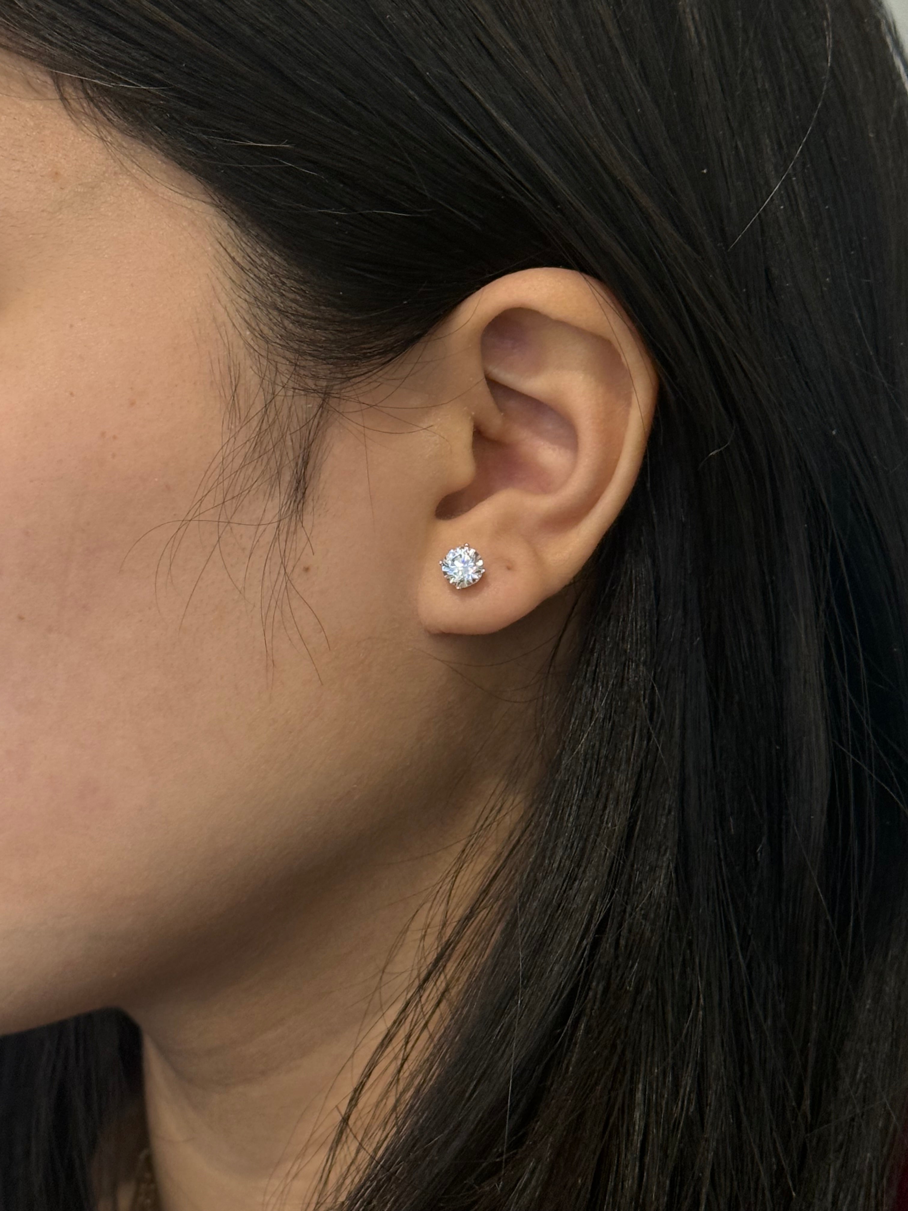 Sterling Silver Cubic Zirconia Claw Set Stud Earrings