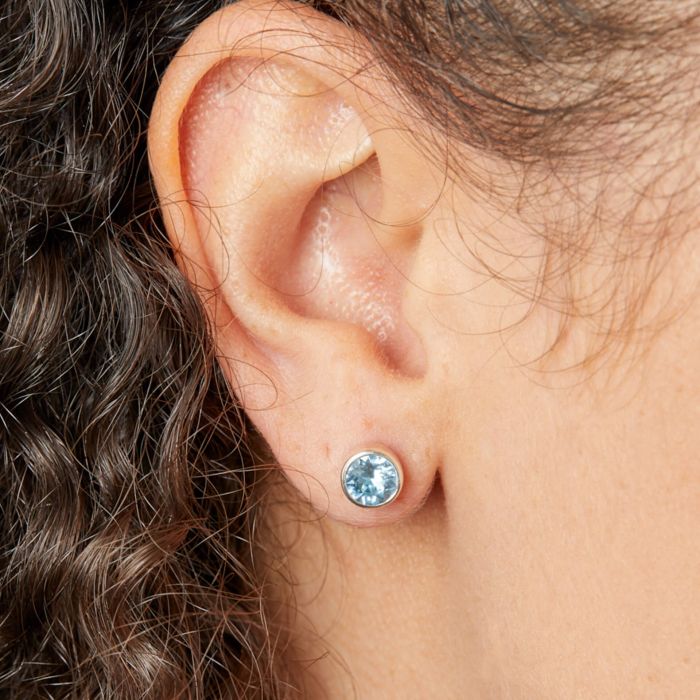 Sterling Silver March Birthstone Earrings