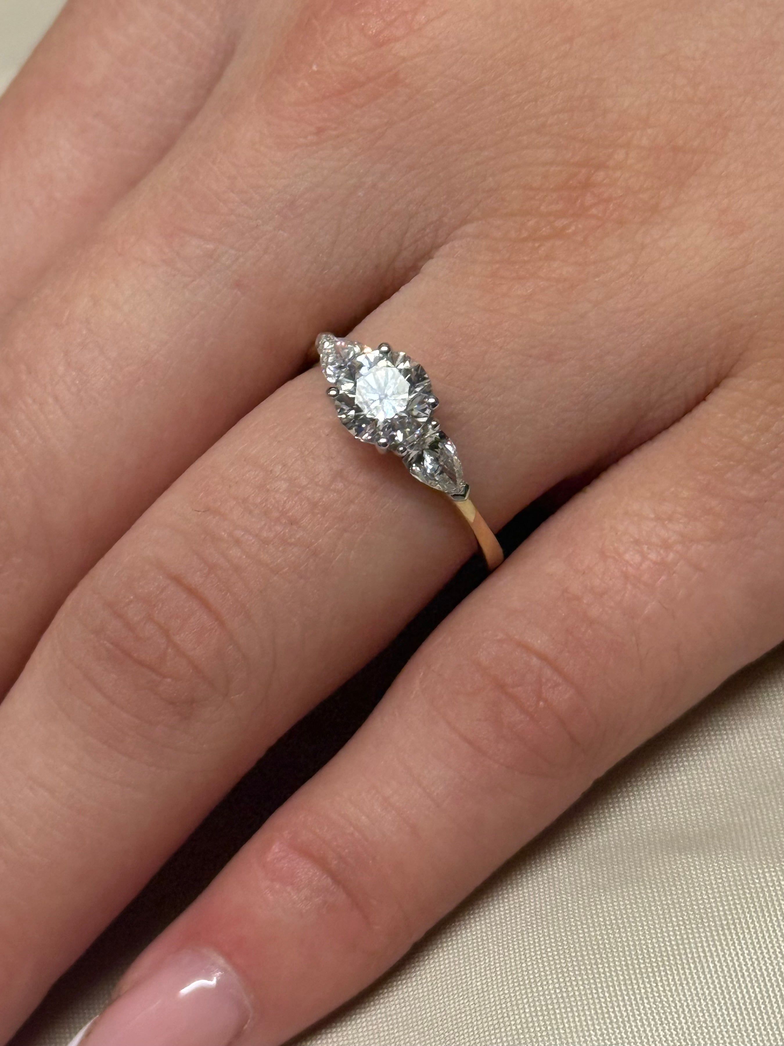 9K Yellow Gold 1.50ct Three Stone Laboratory Grown Diamond Ring