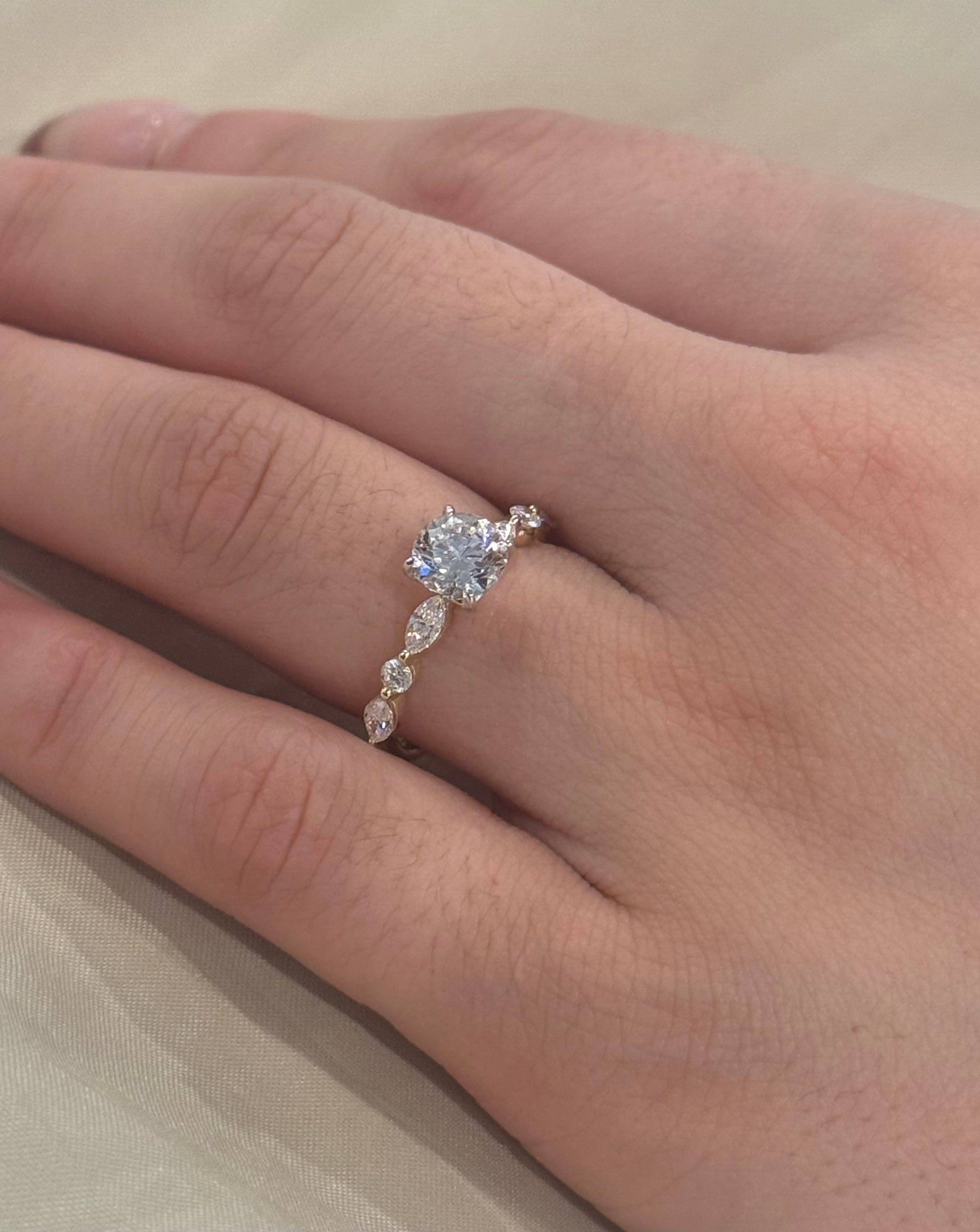 9K Yellow Gold 1.50ct Brilliant Cut Laboratory Grown Diamond Ring with Fancy Band