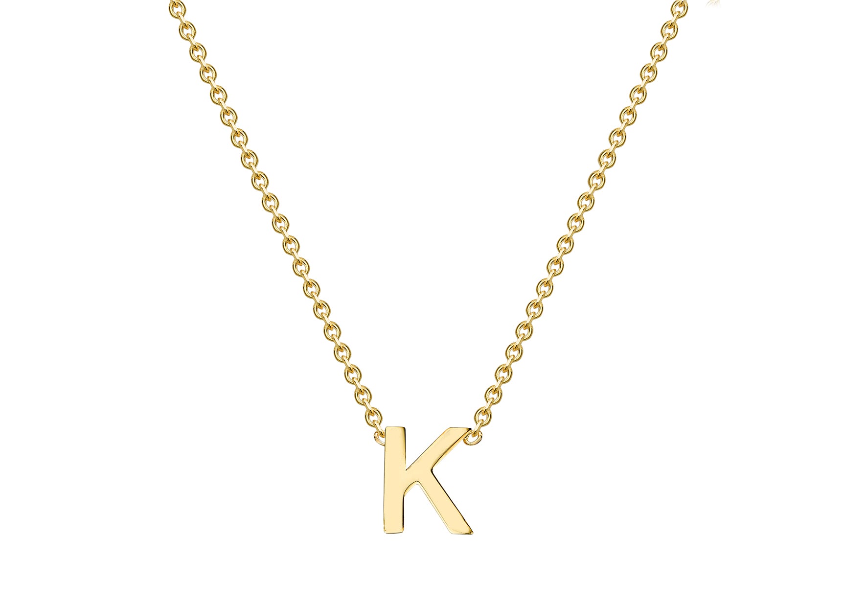 9ct Yellow Gold K Initial Necklace