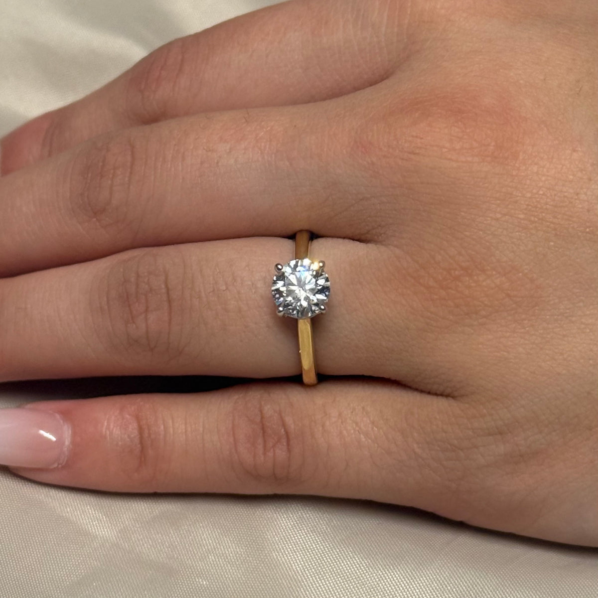 18K Yellow Gold 1.5ct Laboratory Grown Brilliant Cut Solitaire Ring