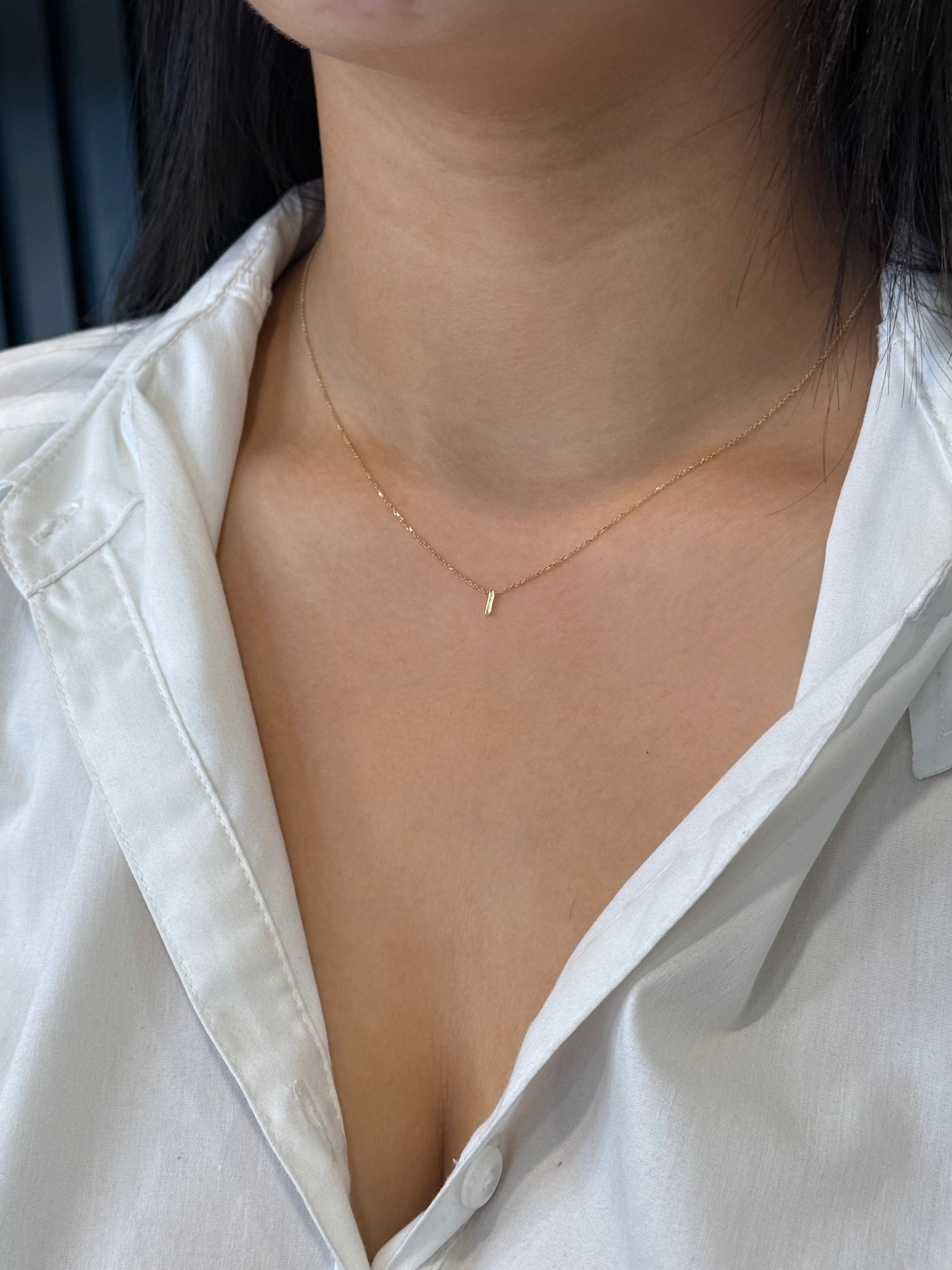 9ct Yellow Gold I Initial Necklace