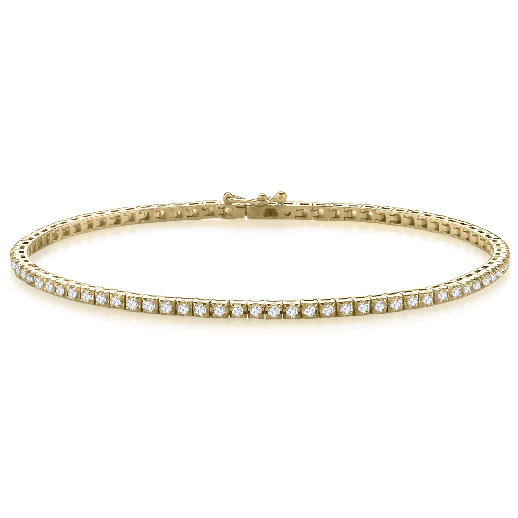 9ct Yellow Gold Natural Diamond Tennis Bracelet