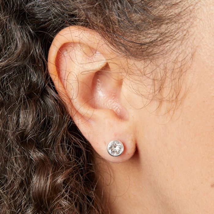 Sterling Silver April Birthstone Earrings