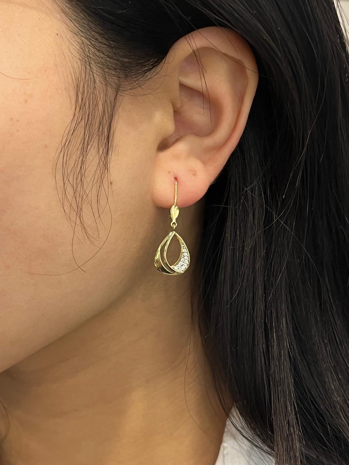 9ct Yellow Gold Open Pear Drop Earrings