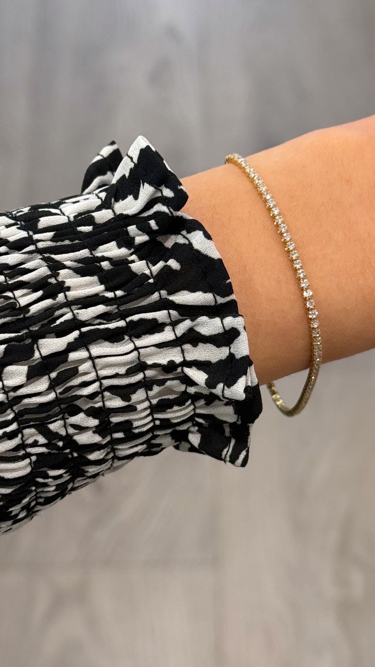 9ct Yellow Gold Dainty Cz Tennis Bracelet